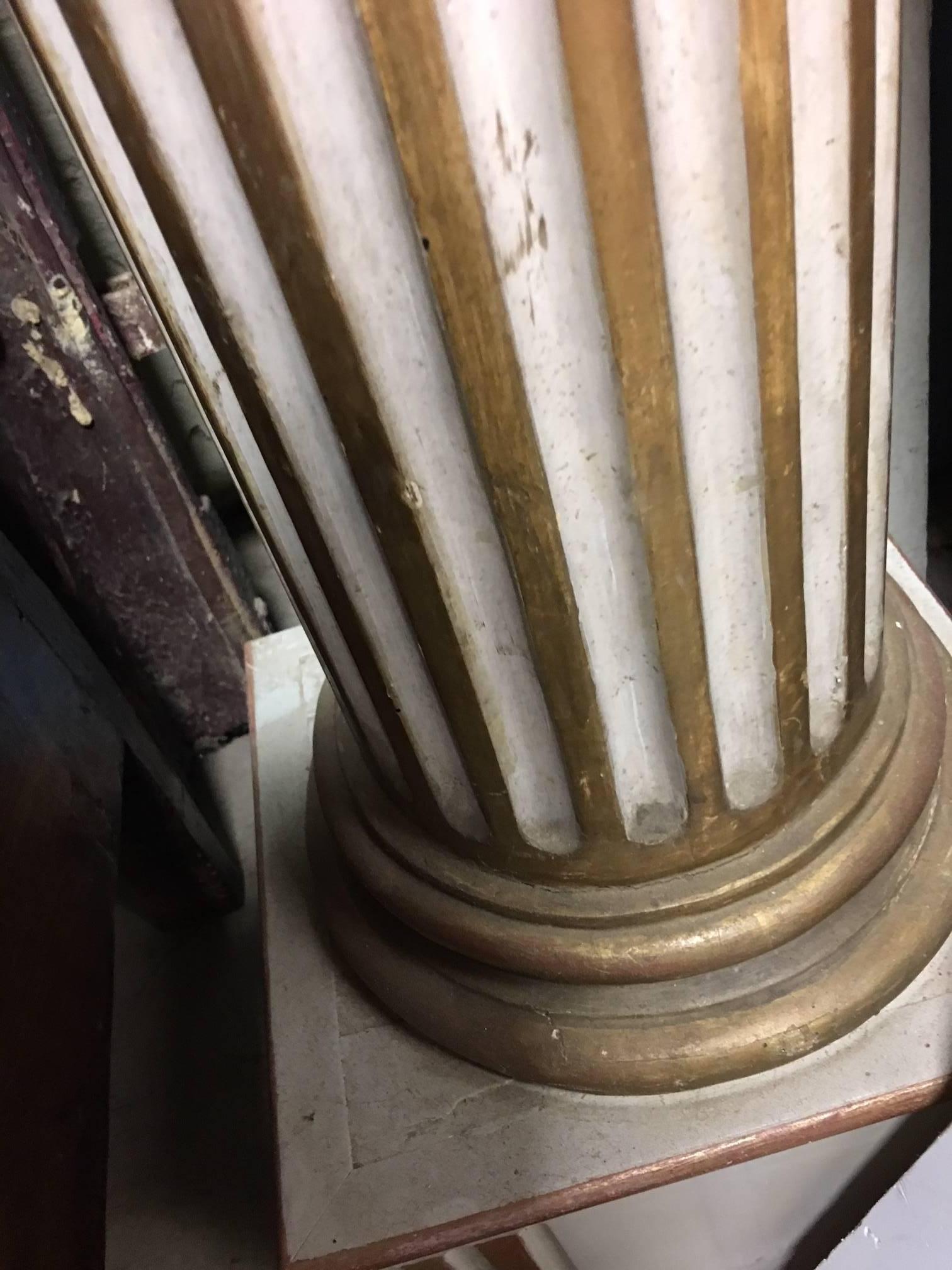 CLOSING SALE  Columns Pair of 18th C. French Fluted Corinthian Pillars  In Excellent Condition For Sale In San Francisco, CA
