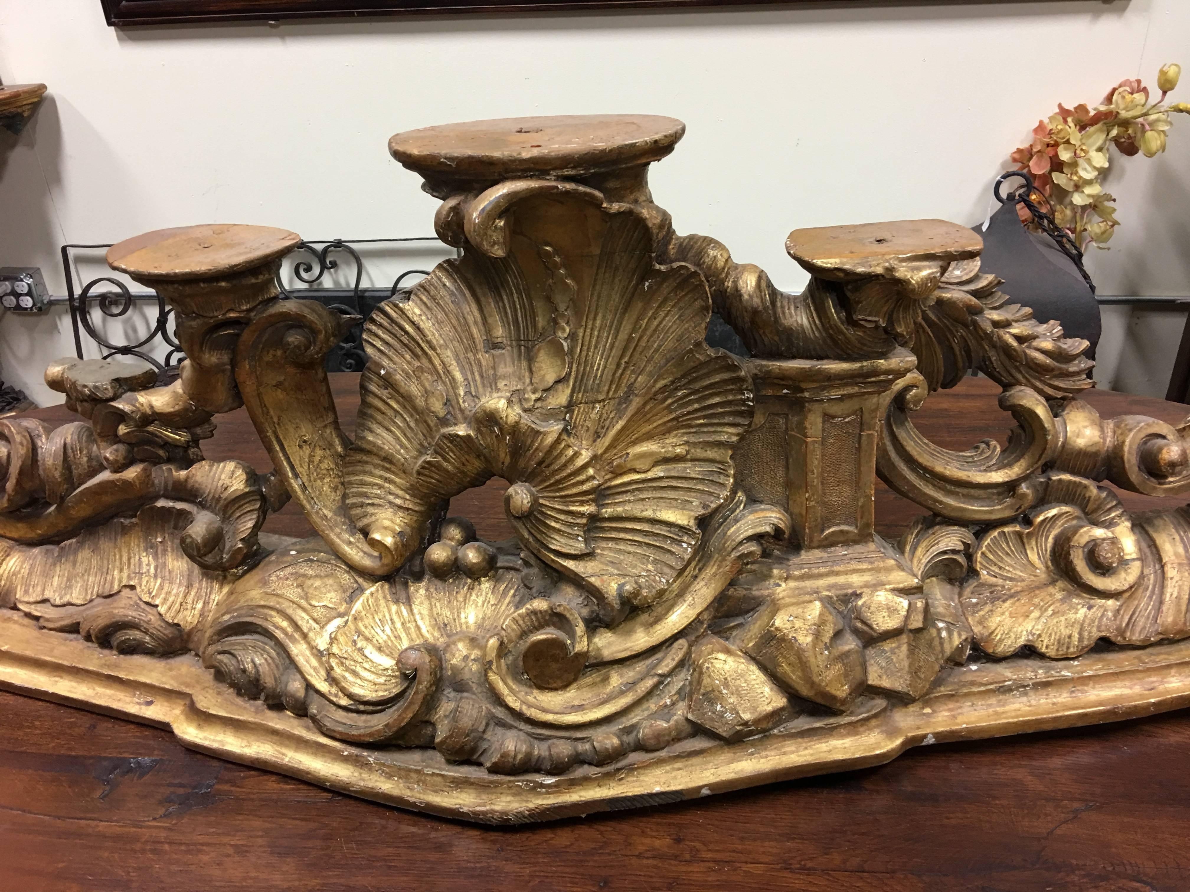 Rococo CLOSING SALE Shelf Early 18th Century Italian  From Cathedral in Turin Italy