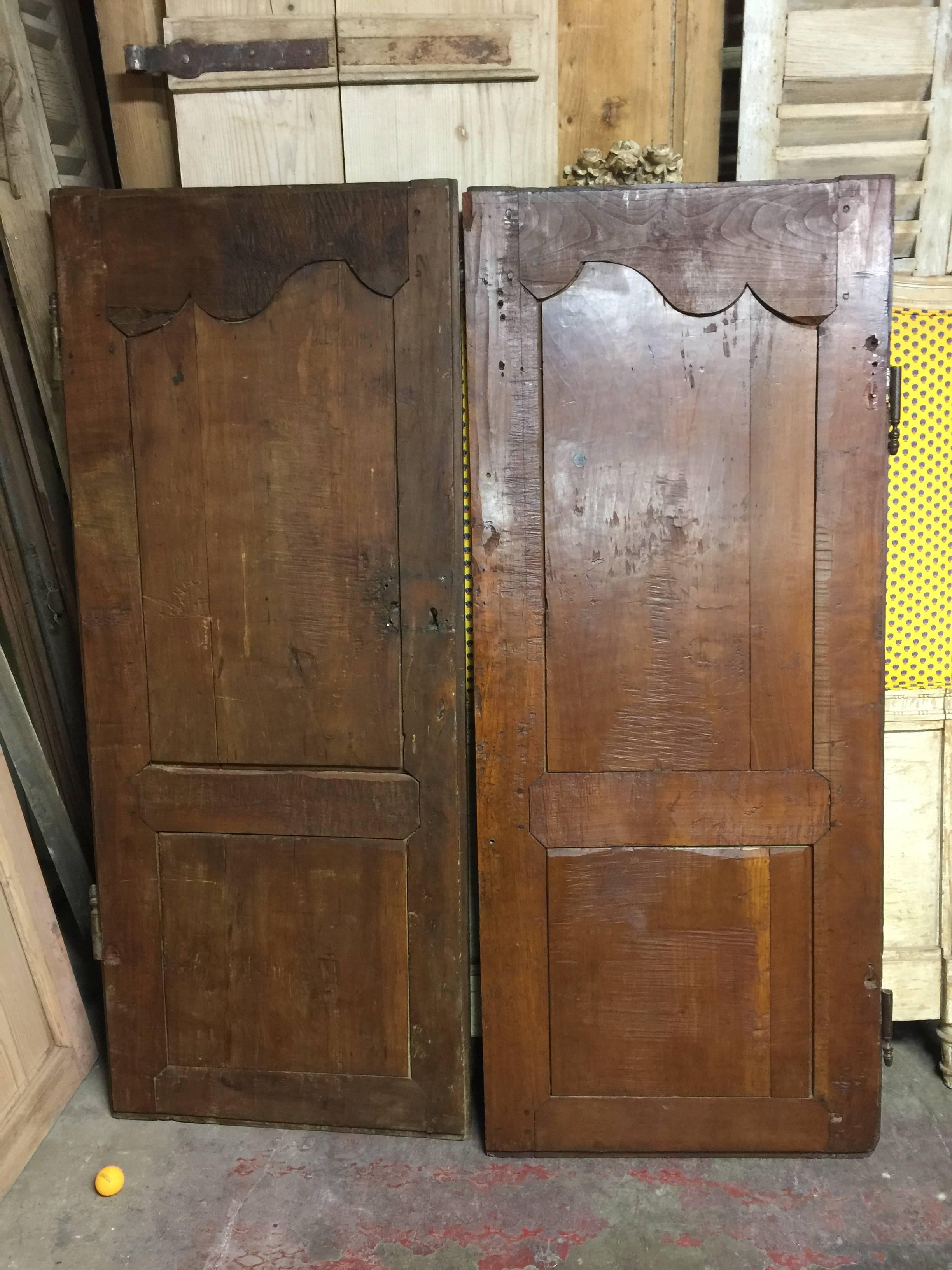 CLOSING  SALE  Doors Pair of 19th Century French Fruitwood Armoire Doors For Sale 1