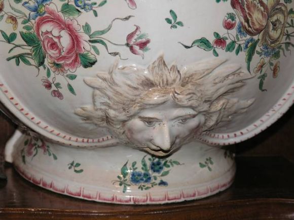 CLOSIN SALE Lavabo Early 19th C. French Faience Lavabo with Strausburg Markings  For Sale 4