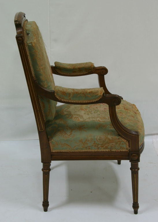 Louis XVI CLOSING SALE 19th Century Parisian French Chair with Beauvais Tapestry For Sale