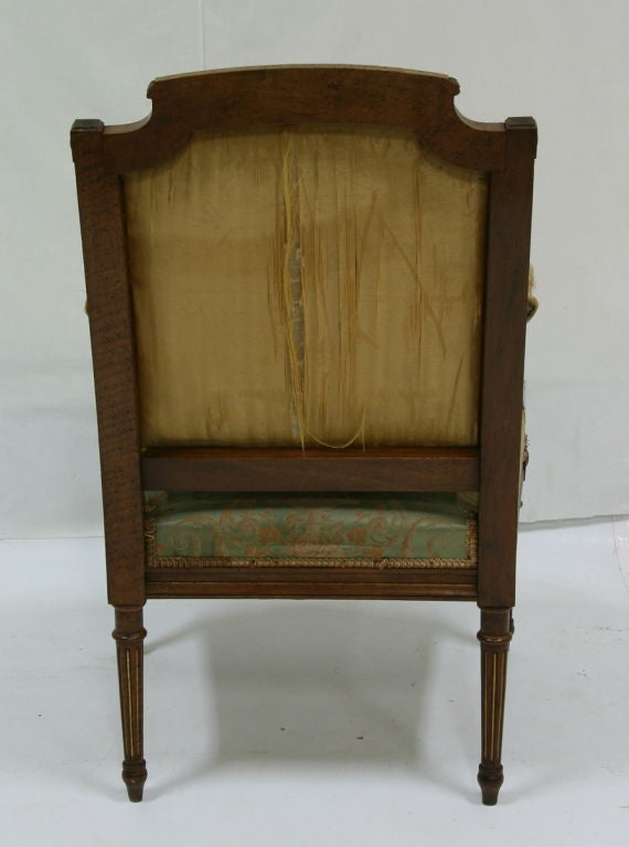 CLOSING SALE 19th Century Parisian French Chair with Beauvais Tapestry In Good Condition For Sale In San Francisco, CA