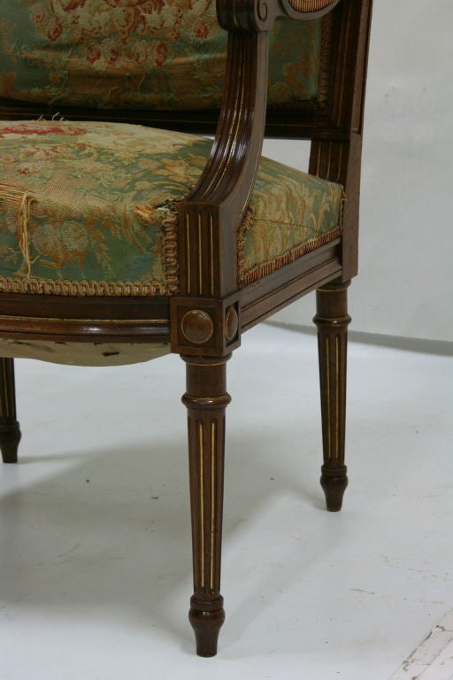 CLOSING SALE 19th Century Parisian French Chair with Beauvais Tapestry For Sale 2