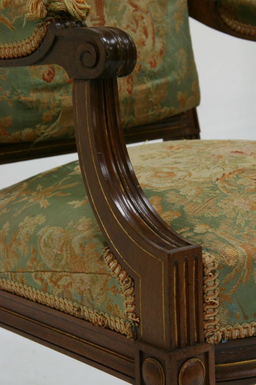 CLOSING SALE 19th Century Parisian French Chair with Beauvais Tapestry For Sale 3