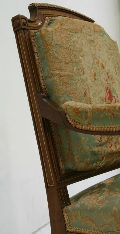 CLOSING SALE 19th Century Parisian French Chair with Beauvais Tapestry For Sale 5