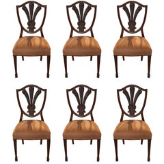 ON SALE  Early 19th Century Set of Six French Chairs, New Upholstery