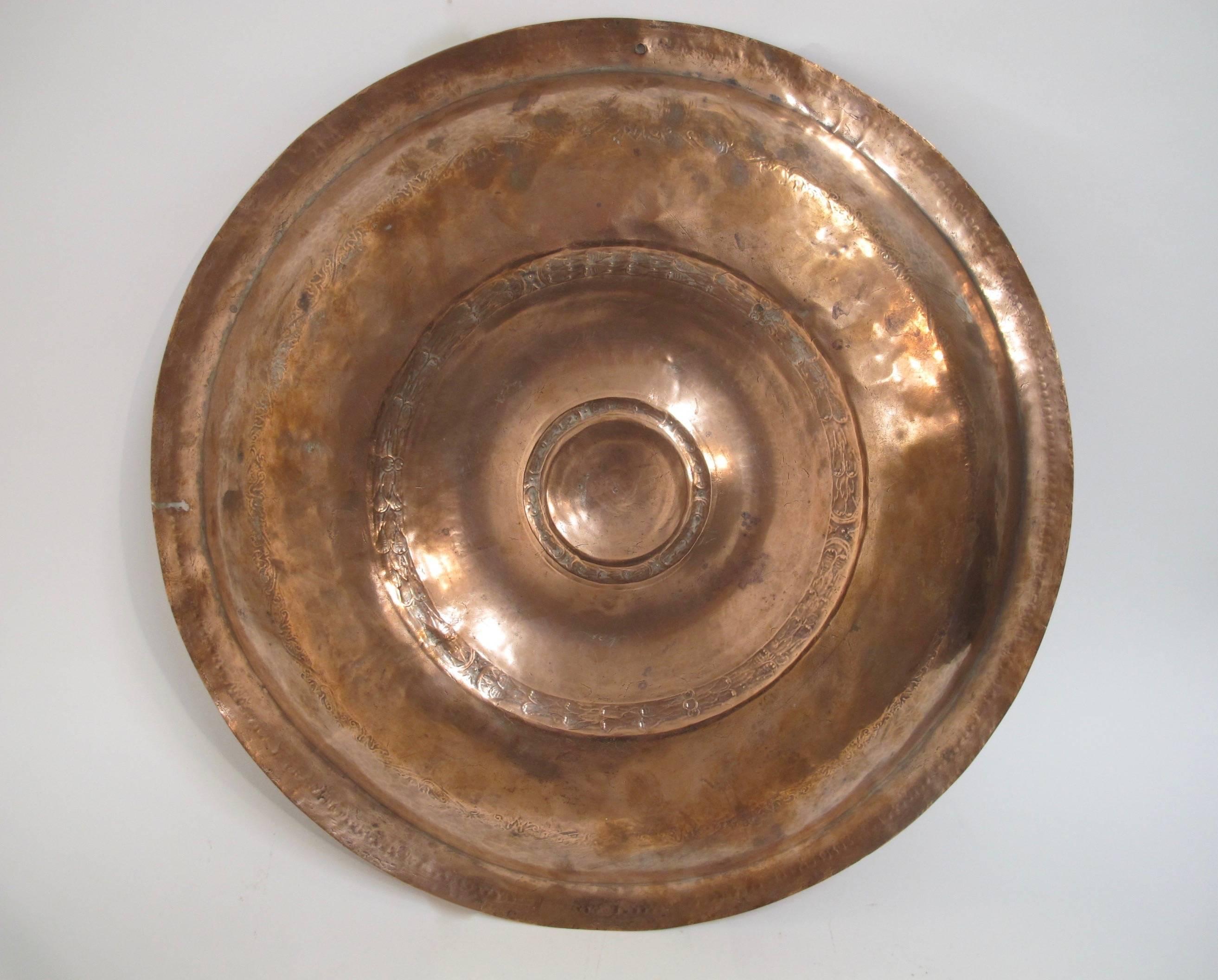 17th Century Copper Alms Plate In Excellent Condition For Sale In San Francisco, CA
