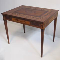 Italian Parquetry Inlaid Writing Table Desk, 18th Century
