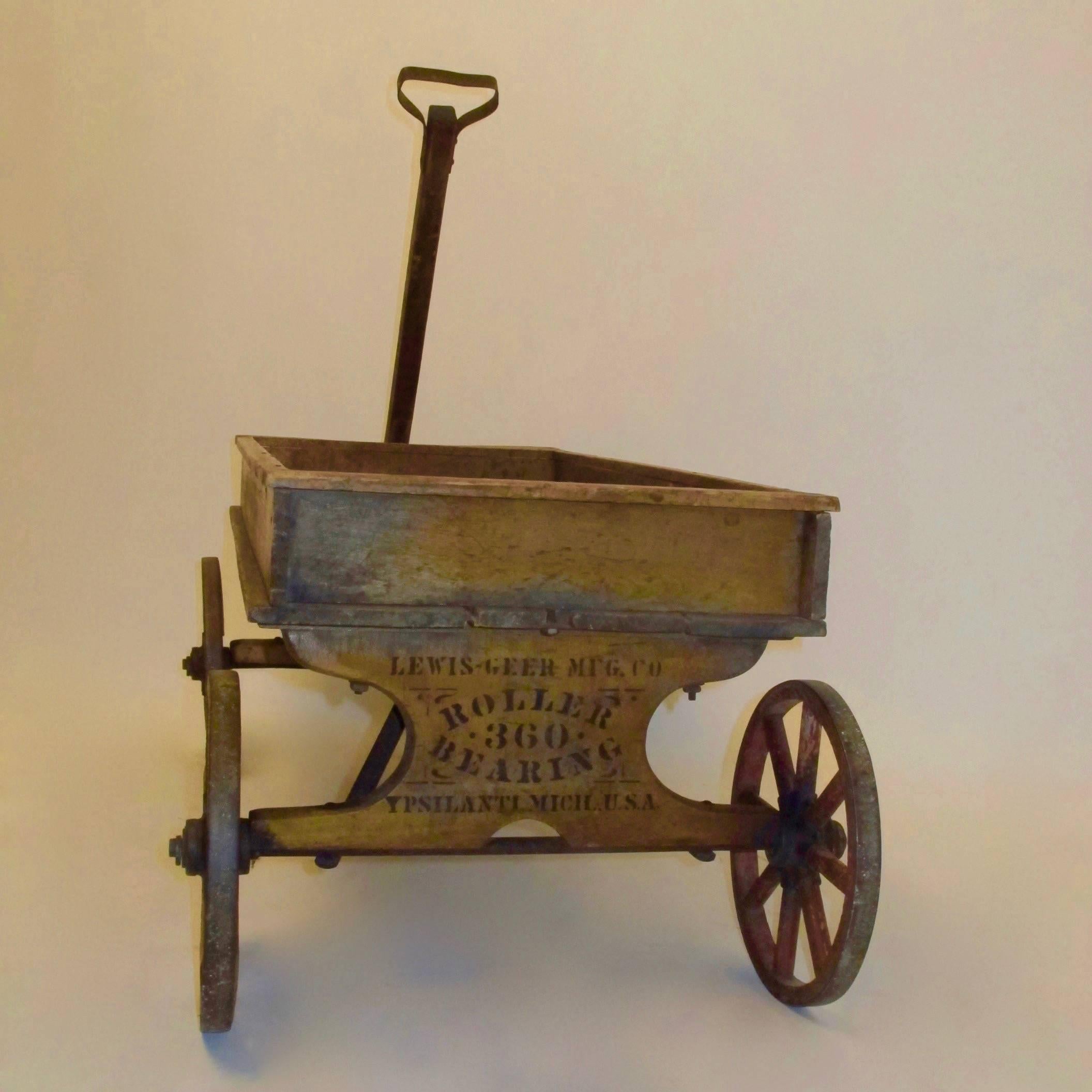 Painted 19th Century Chief Scout Wooden Wagon
