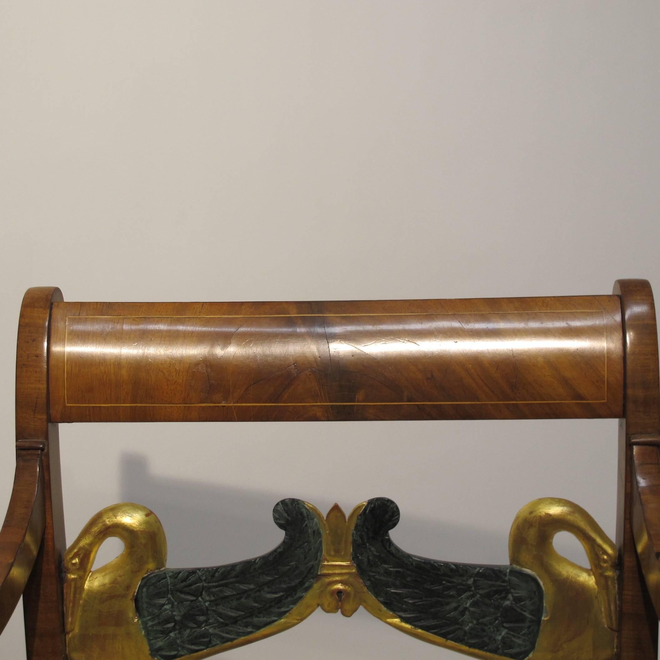 English Regency Mahogany Armchair, Circa 1840 1