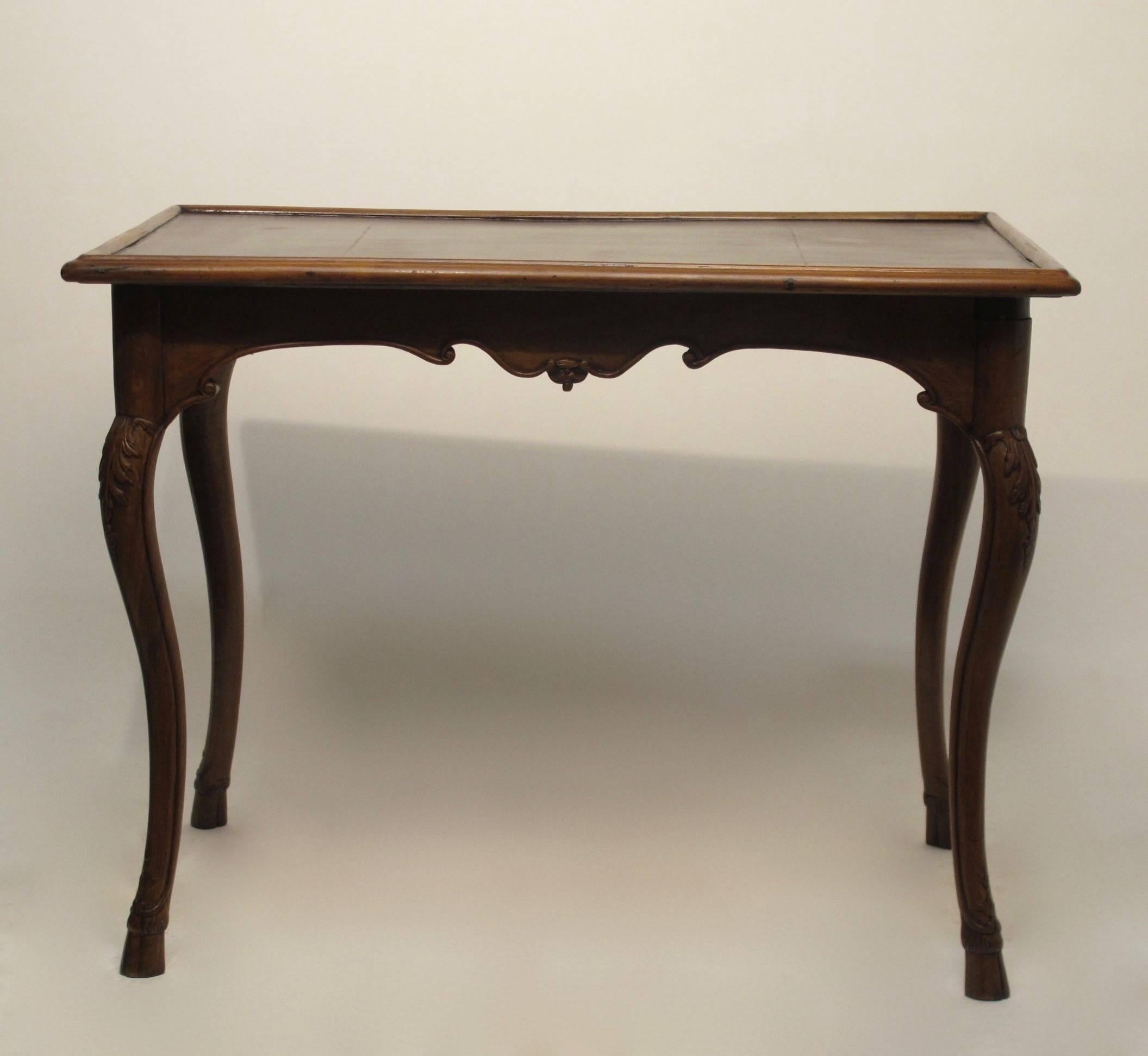 Carved French Walnut Game Table