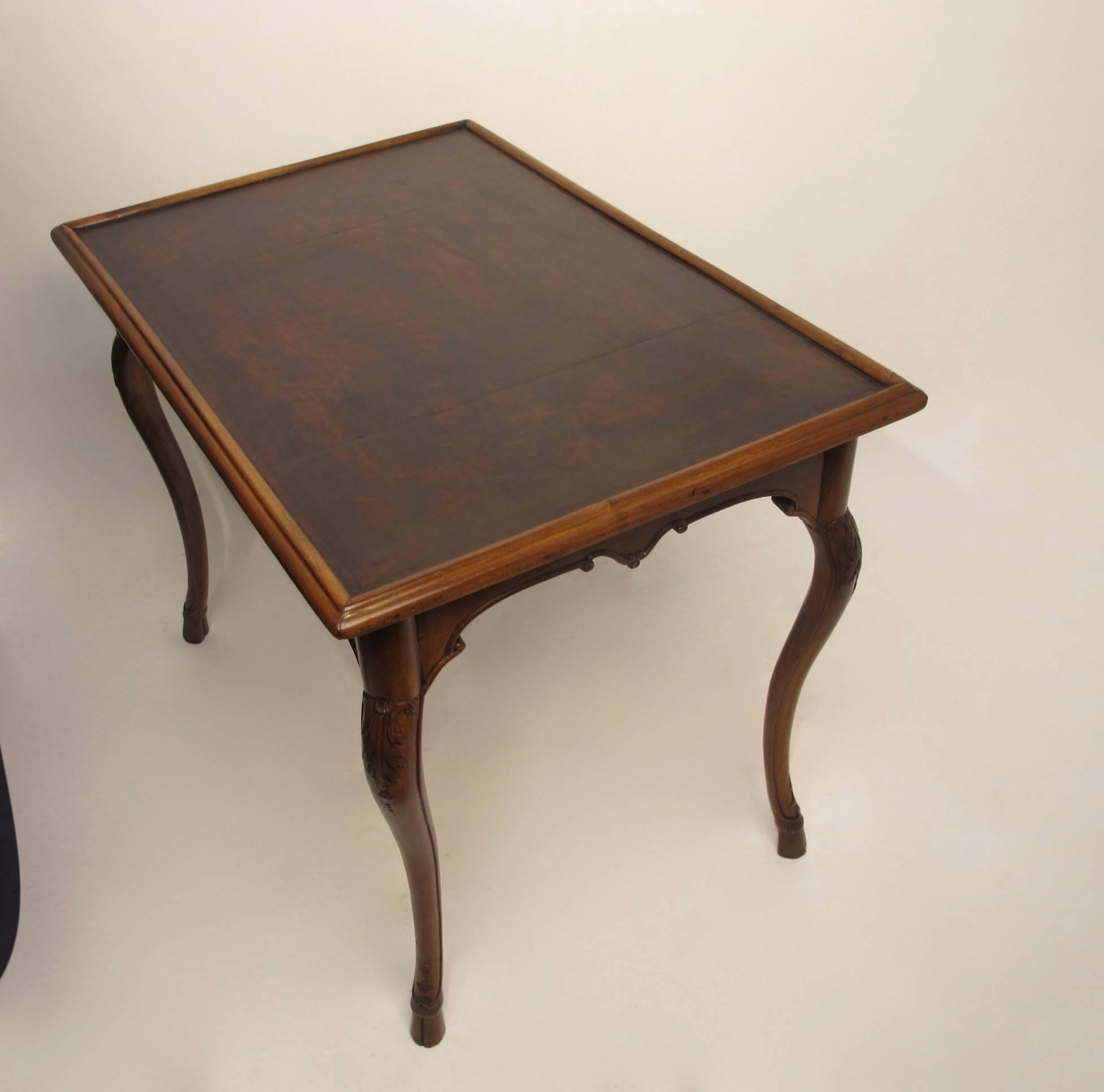 18th Century and Earlier French Walnut Game Table