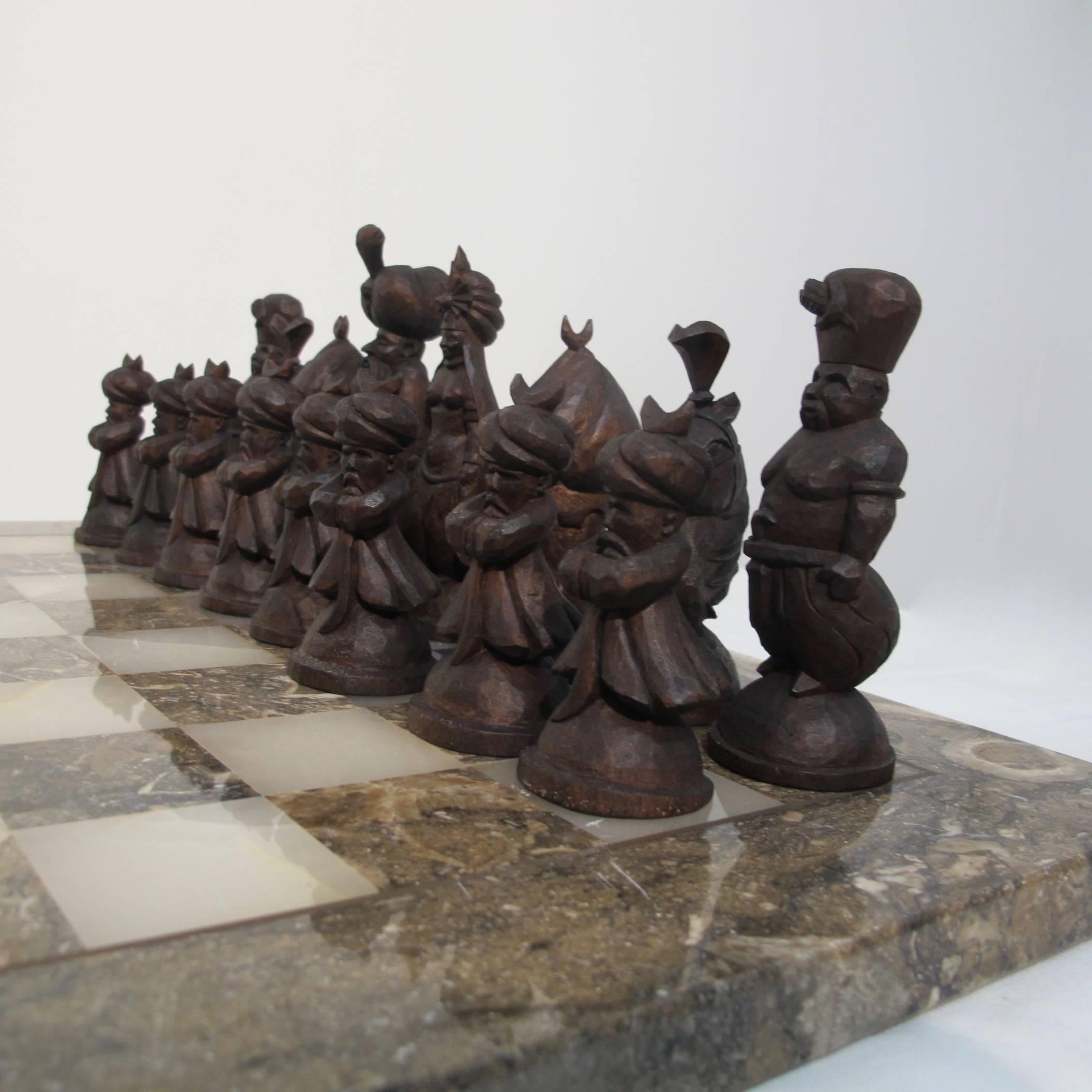 Carved Italian Chess Set
