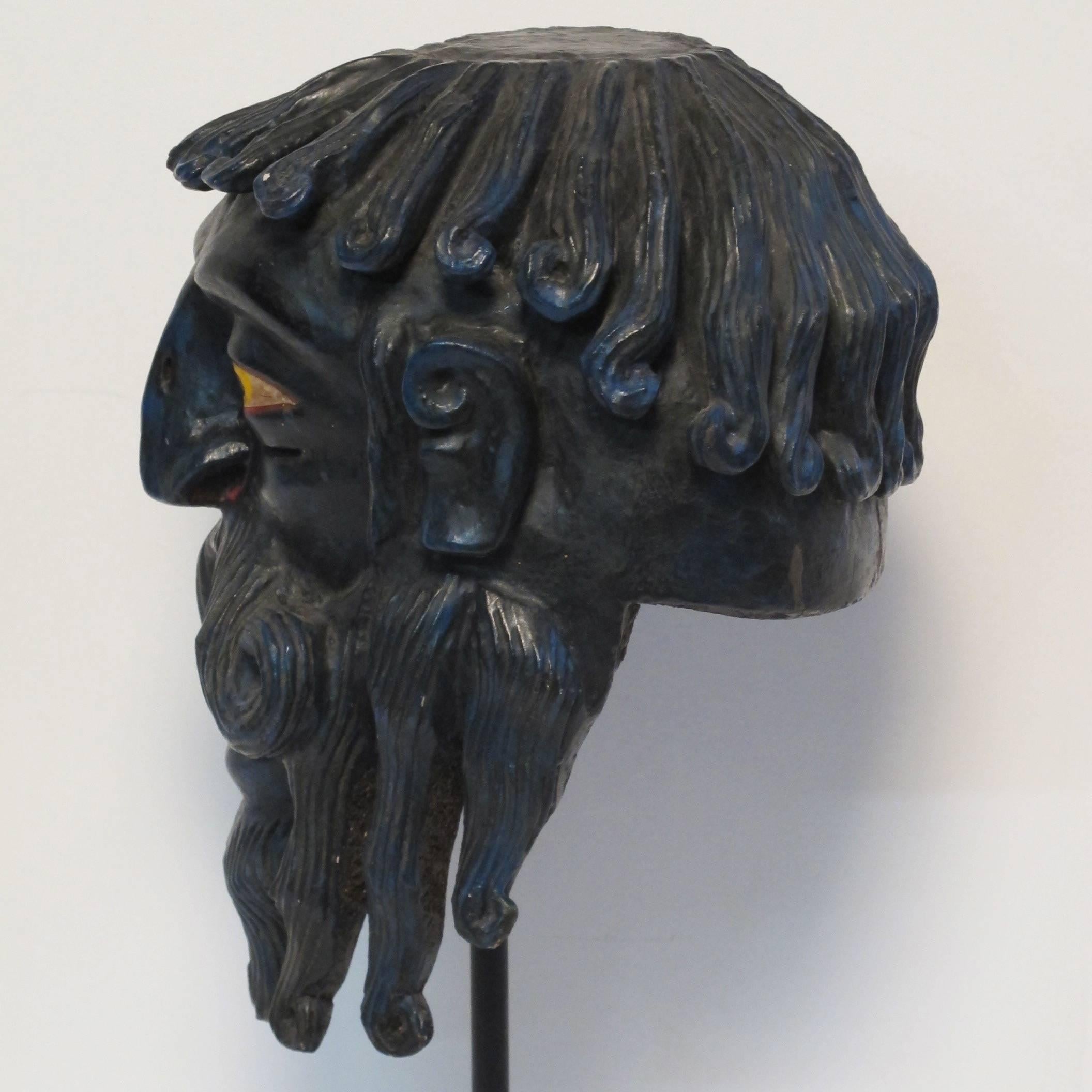 Wood Mexican Helmut Mask of Poseidon