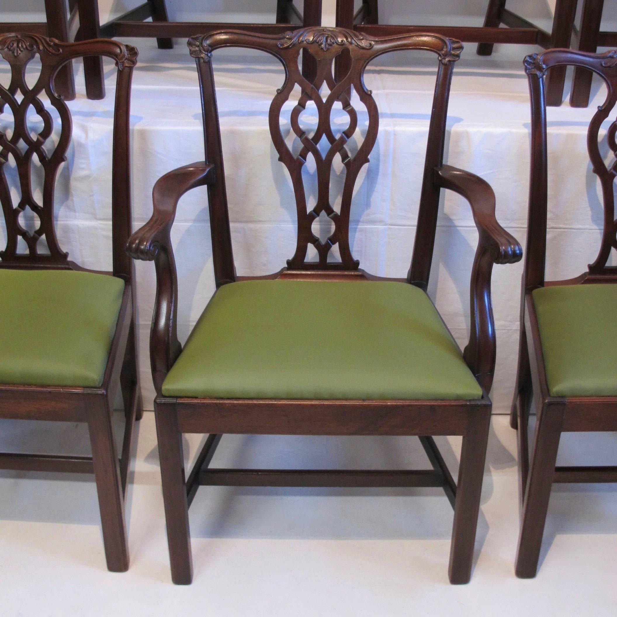 Set of 14 Mahogany Chippendale Dining Chairs 1