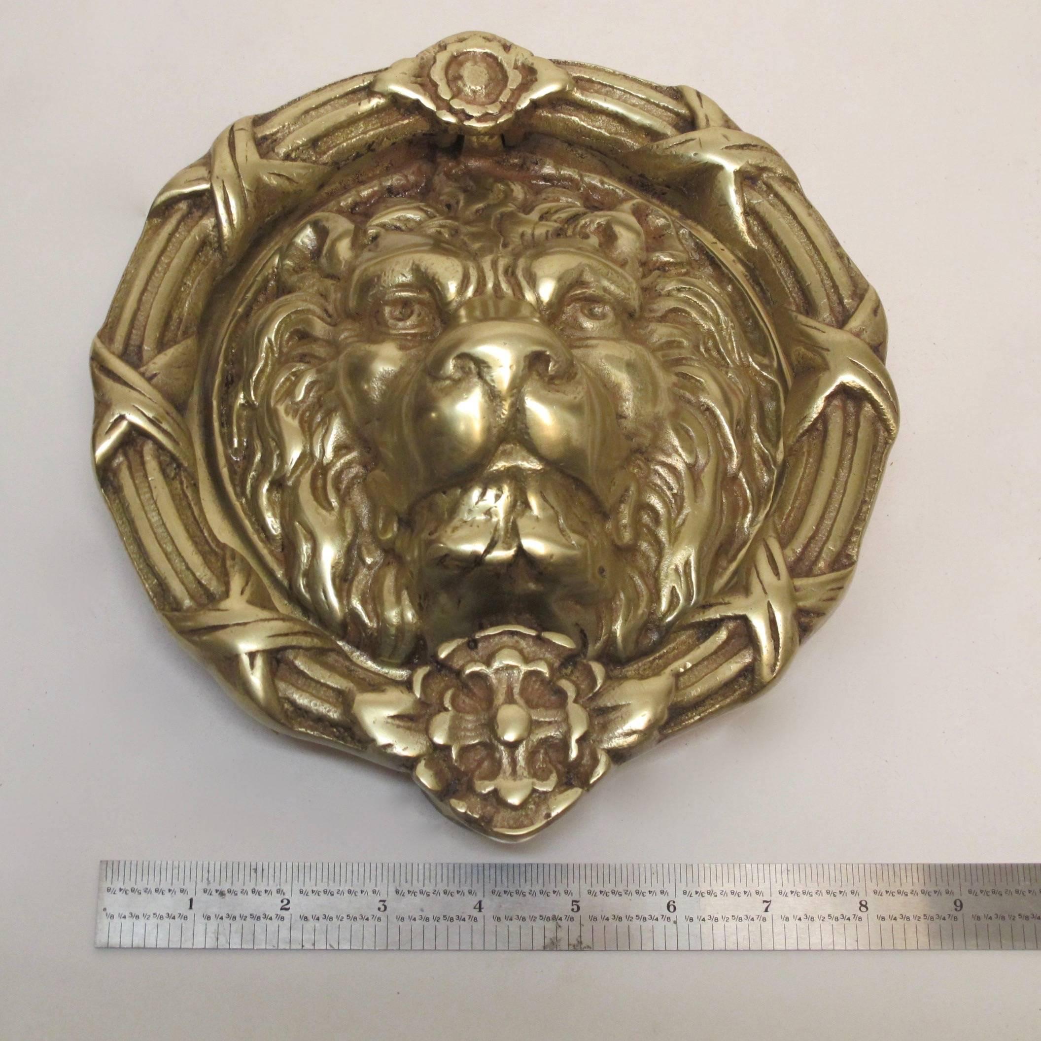 Large Brass Lion Doorknocker 1