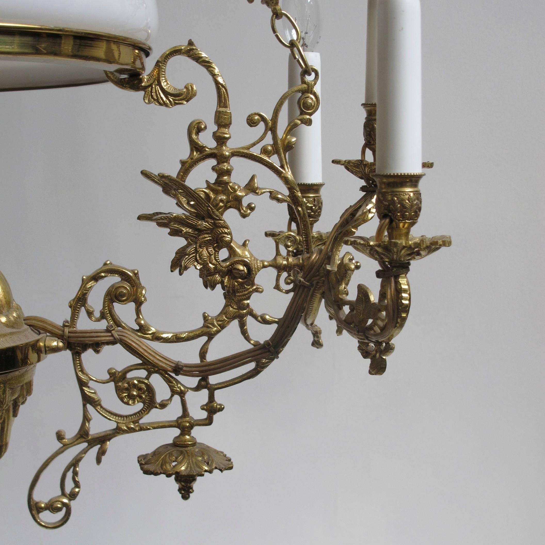 19th Century Dutch Brass Chandelier 3
