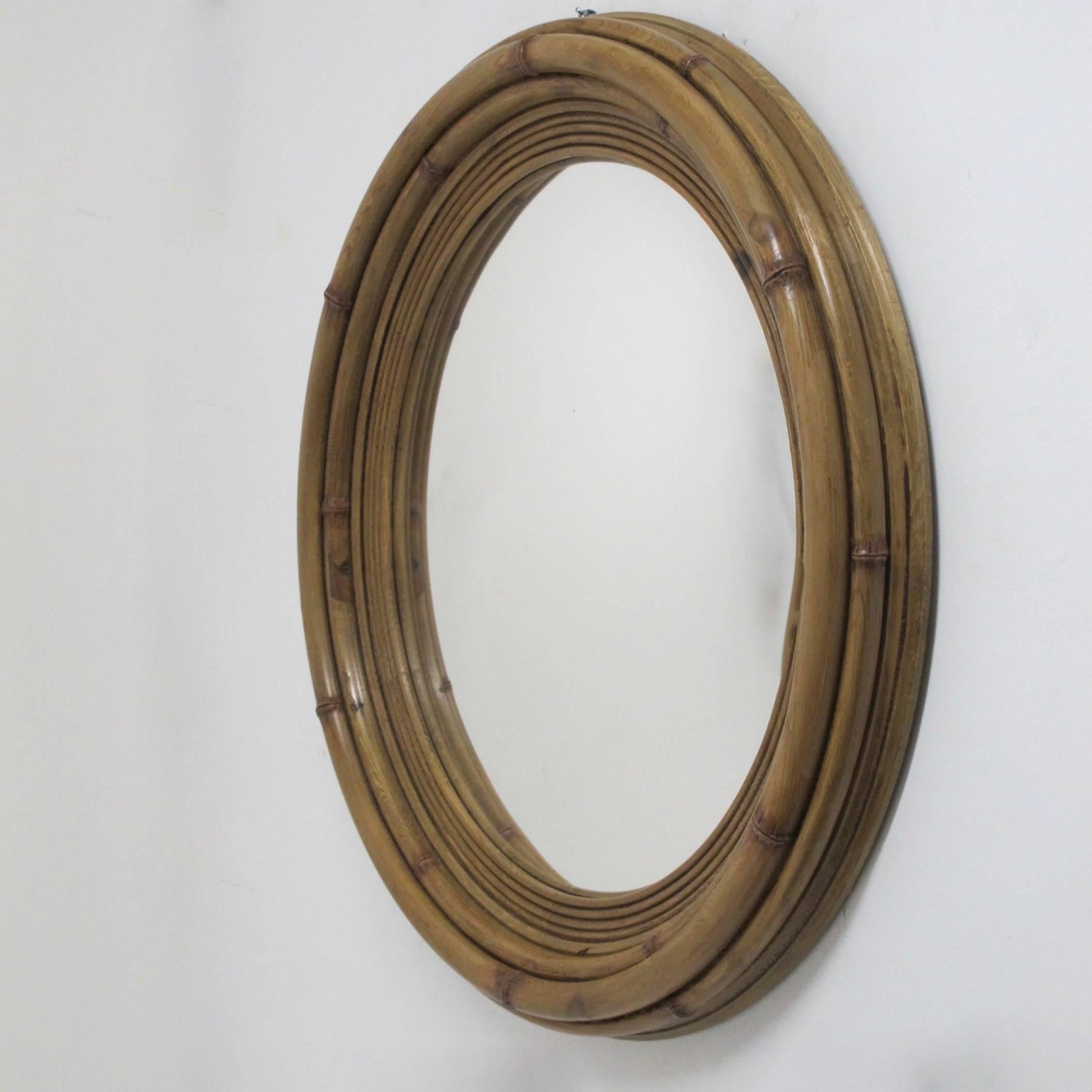 Carved Large Wood Convex Mirror
