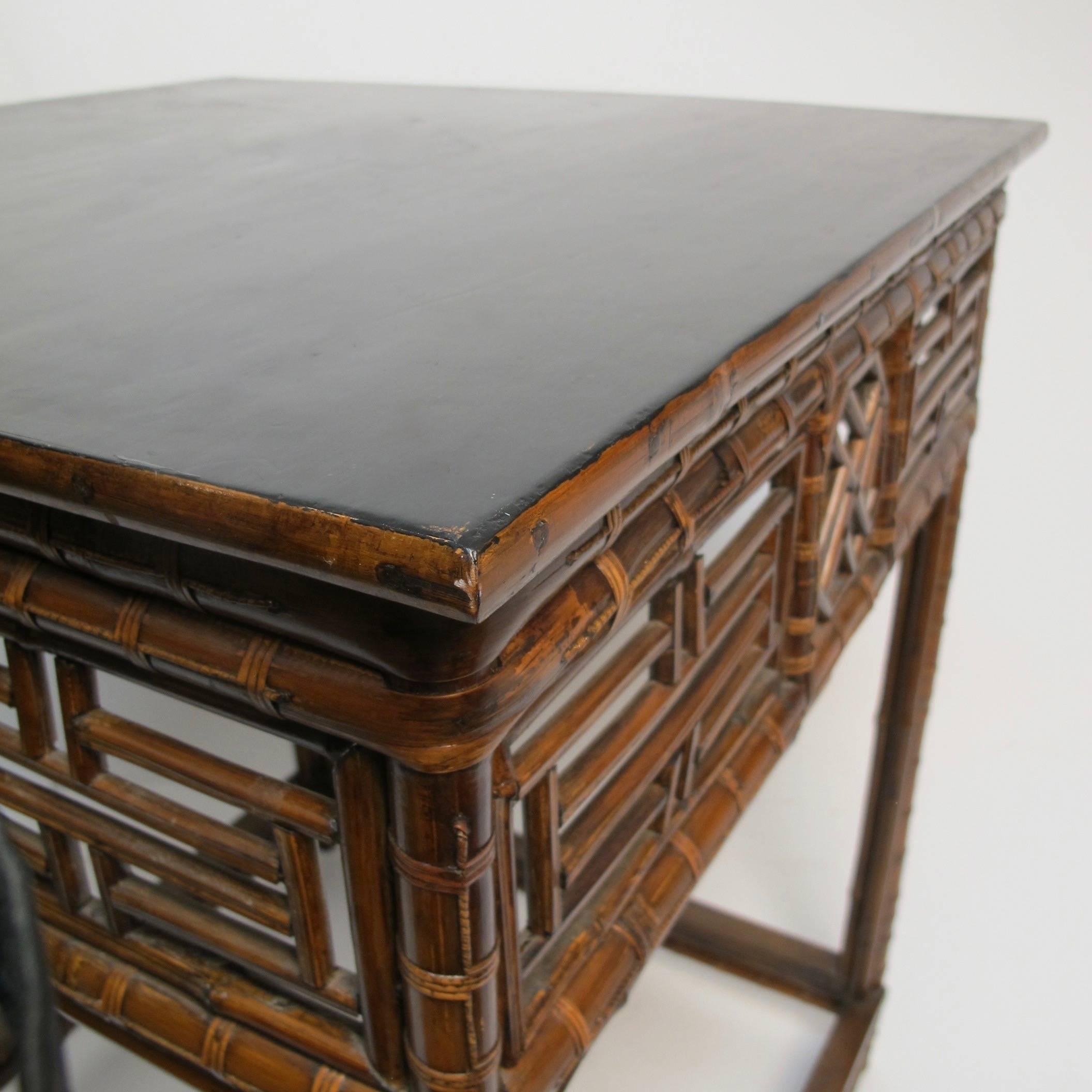 Antique Chinese Bamboo Table c1880 In Good Condition For Sale In San Francisco, CA
