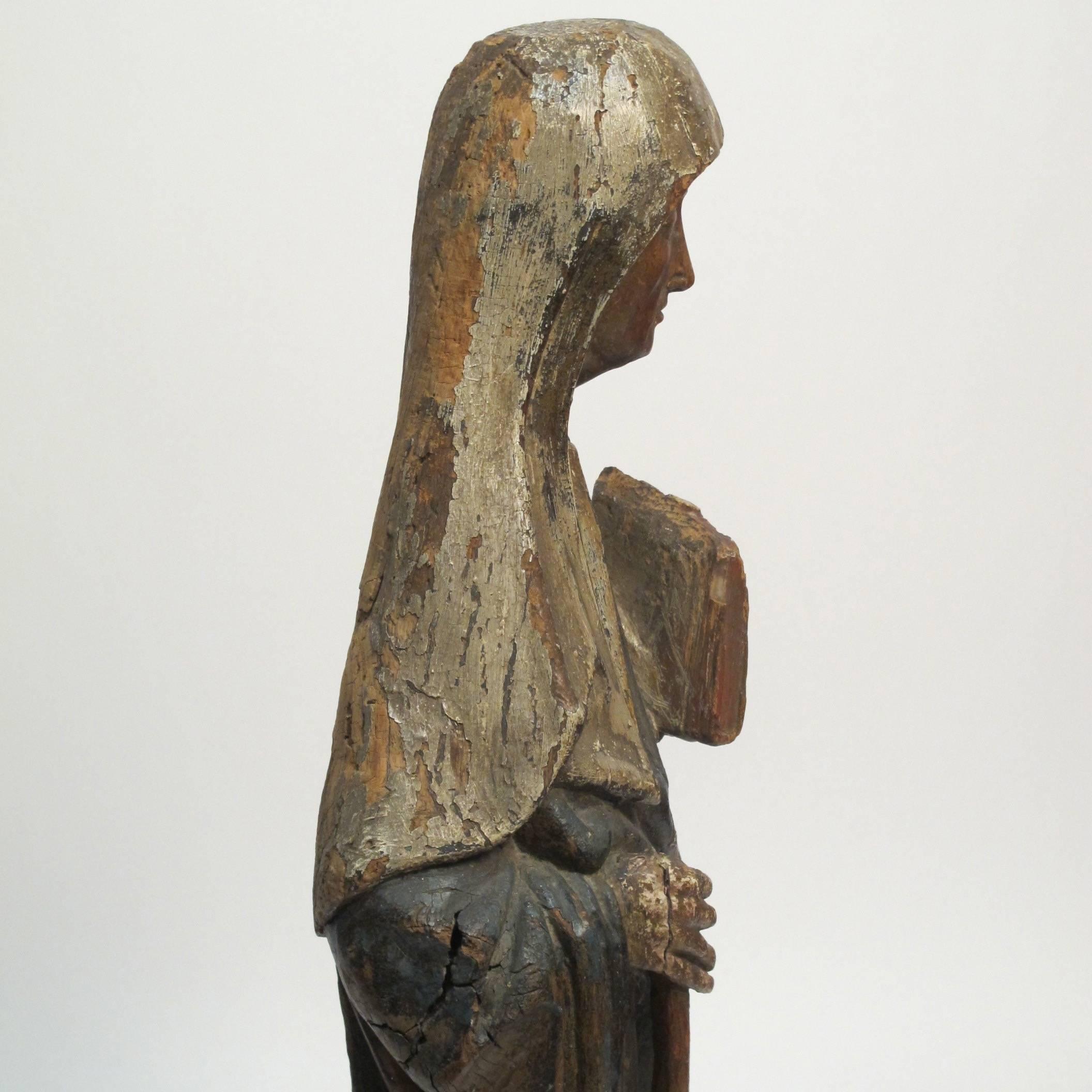 Hand-Carved Large 18th Century Northern European Saint Statue