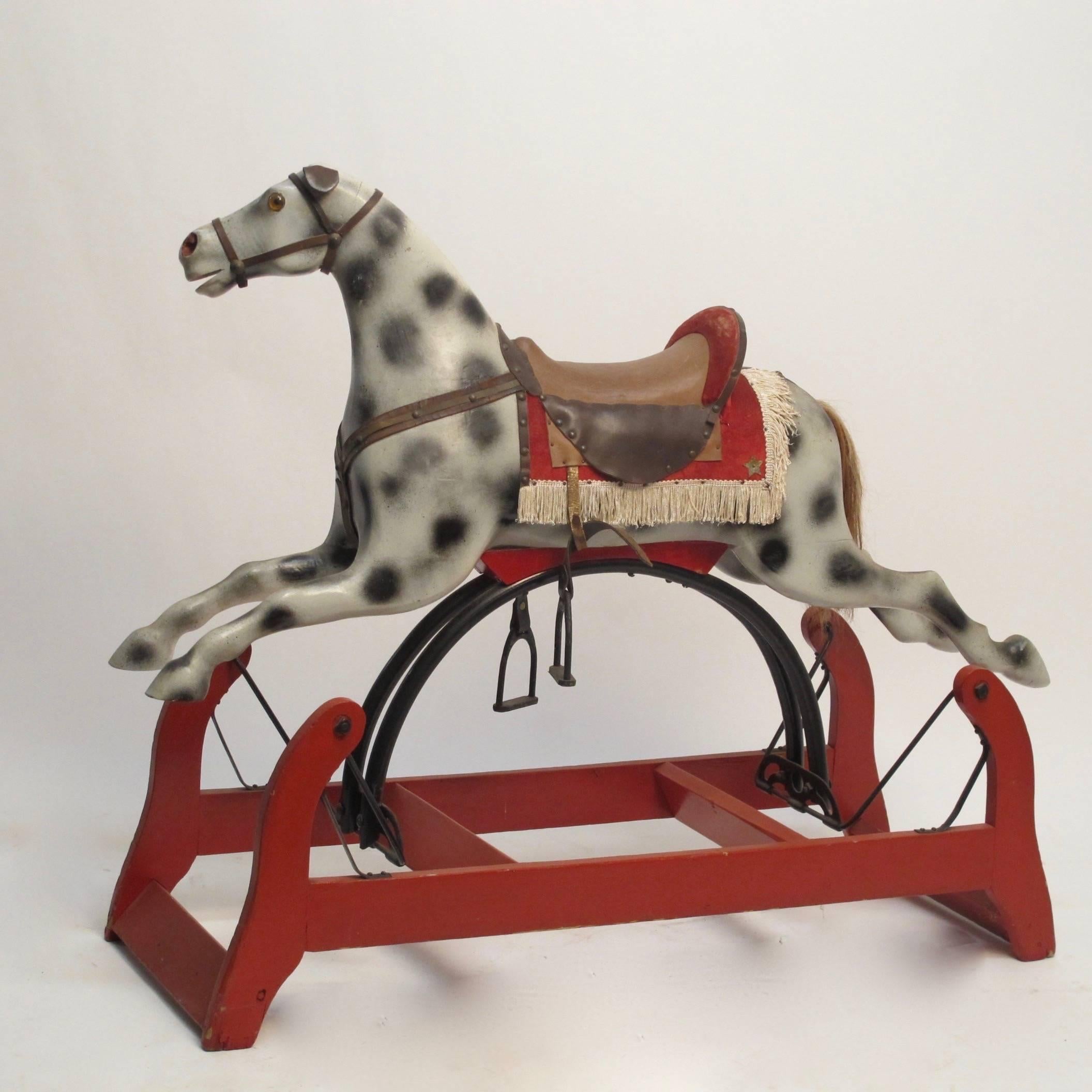 Painted Antique American Rocking Horse