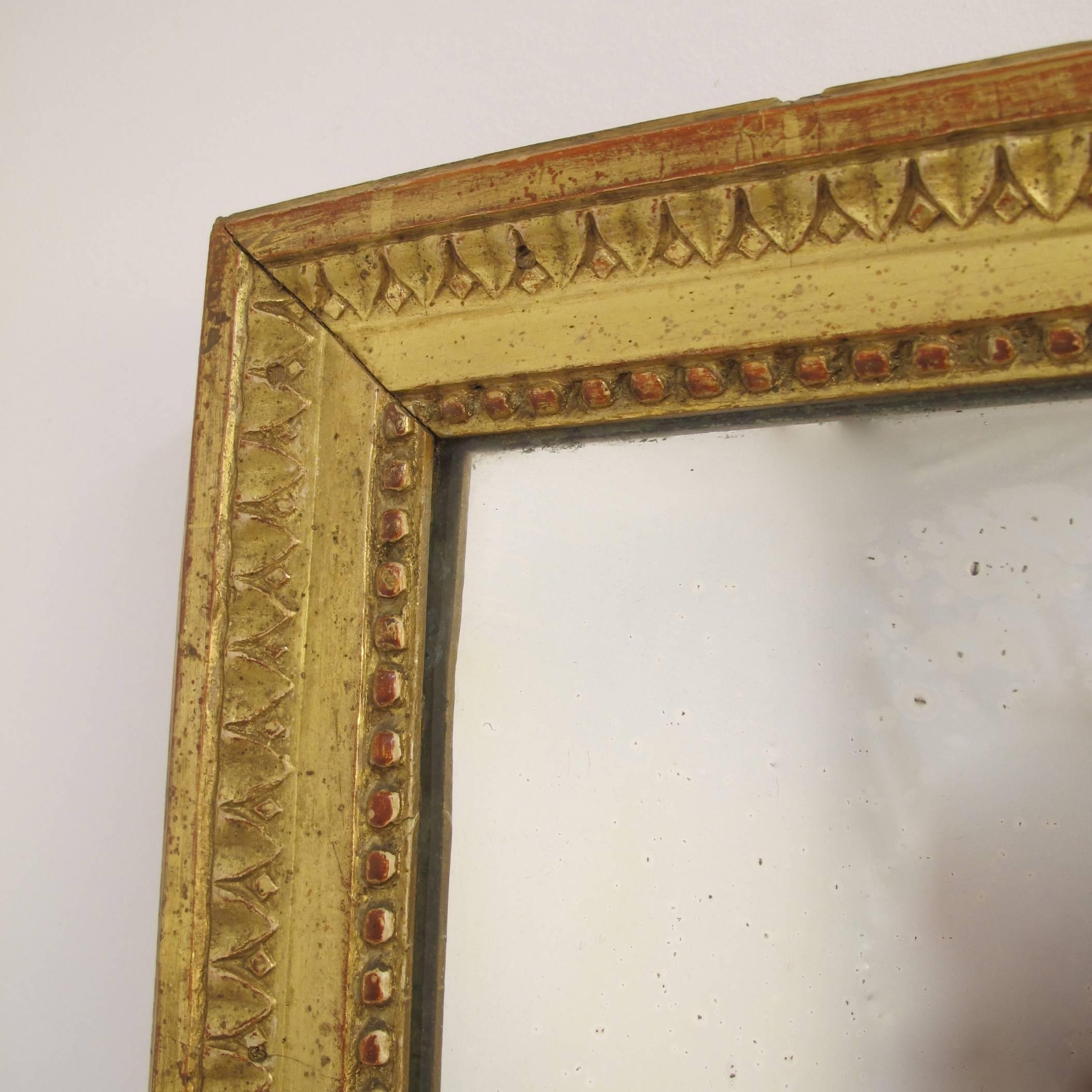 18th Century and Earlier French Louis XVI Carved and Gilt Mirror