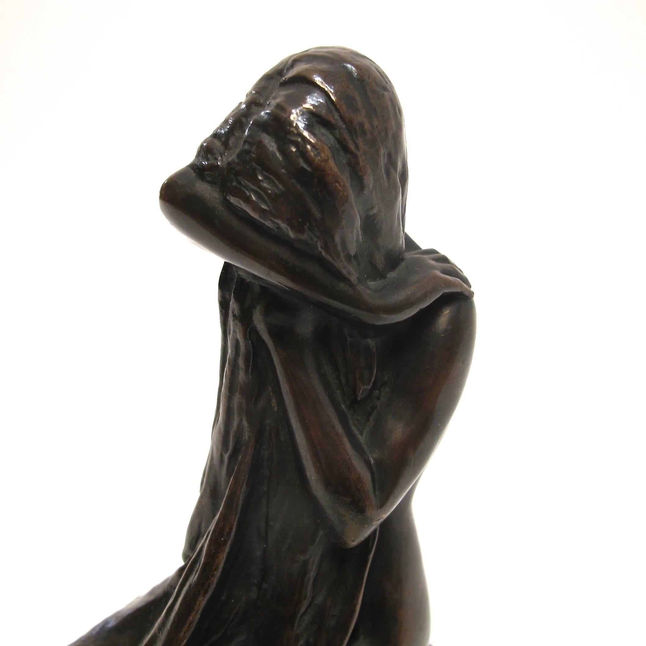Albert Bartholomew Bronze Figure La Pleureuse In Excellent Condition For Sale In San Francisco, CA