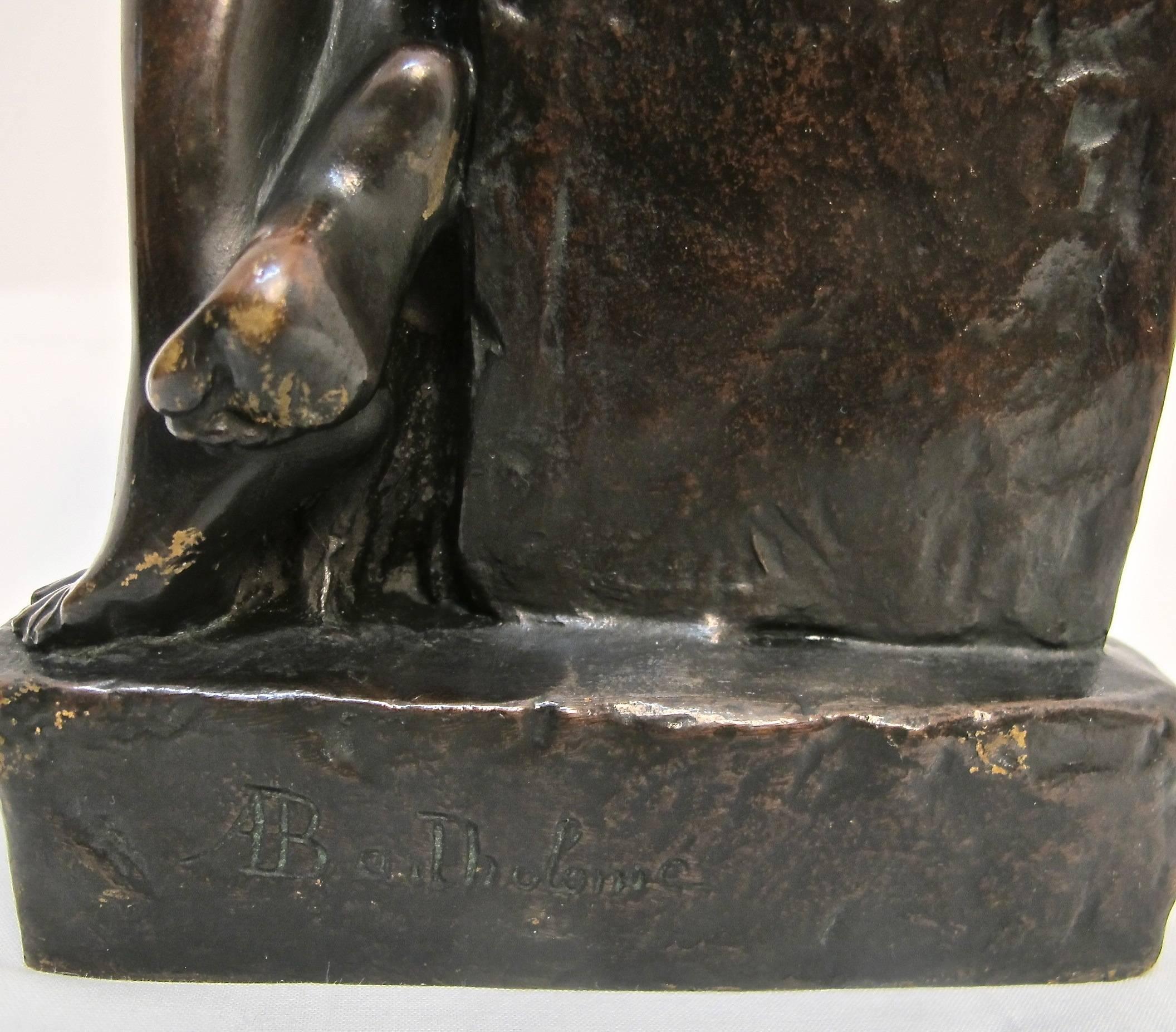 19th Century Albert Bartholomew Bronze Figure La Pleureuse For Sale