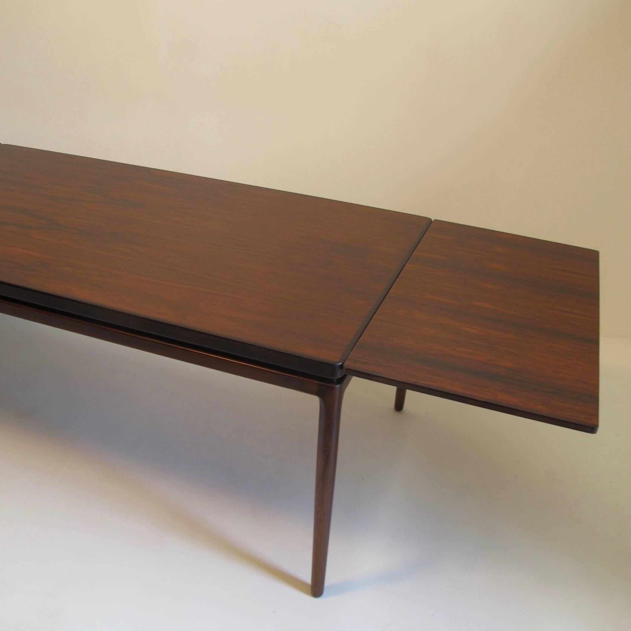 Mid-Century Rosewood Dining Table Lb Kofod-Larsen for Christian Linneberg In Excellent Condition In San Francisco, CA