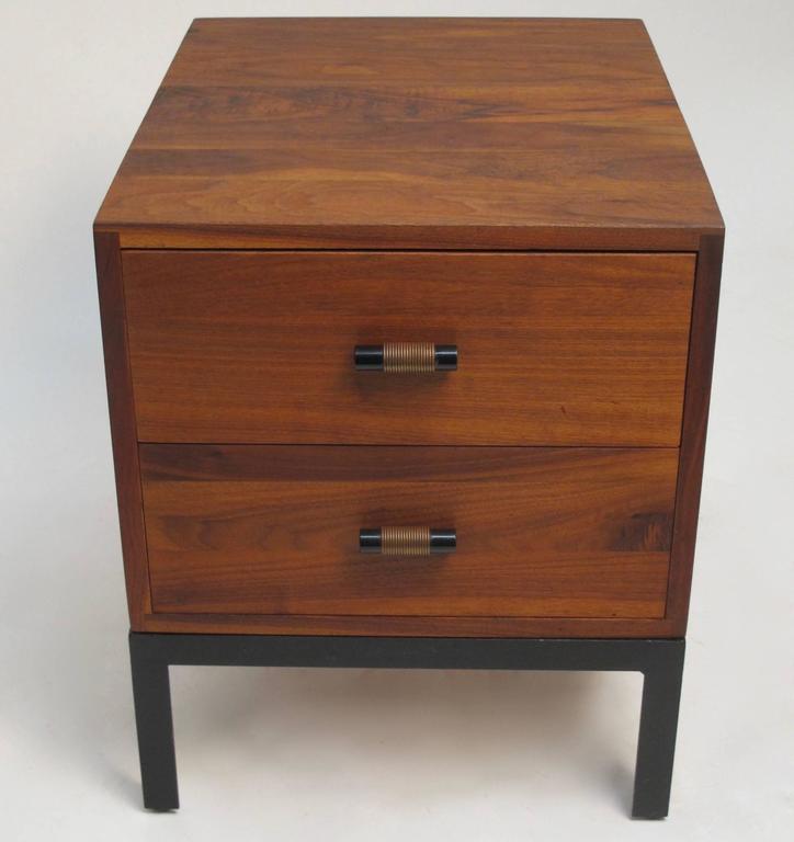 medcentury modern Walnut , low Bedside Table Chest at 1stdibs