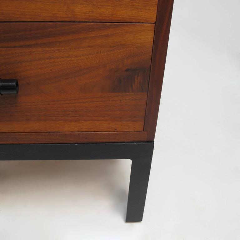 medcentury modern Walnut , low Bedside Table Chest at 1stdibs