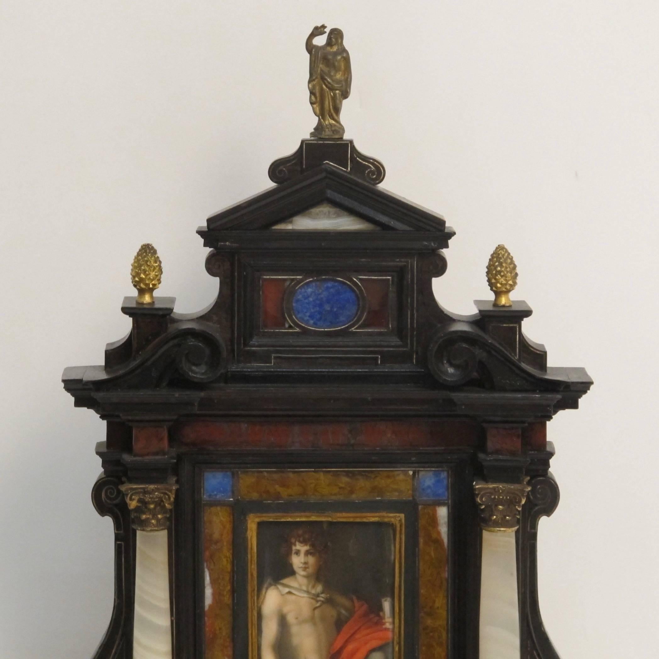 Agate 19th Century Italian Frame with Painting