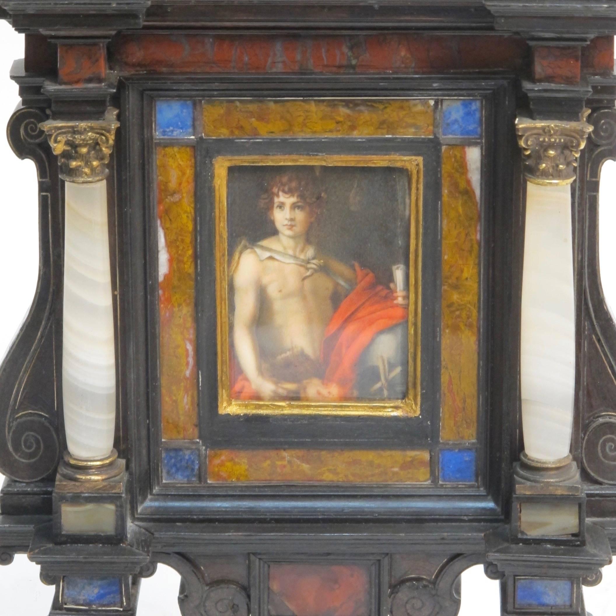 Hand-Painted 19th Century Italian Frame with Painting