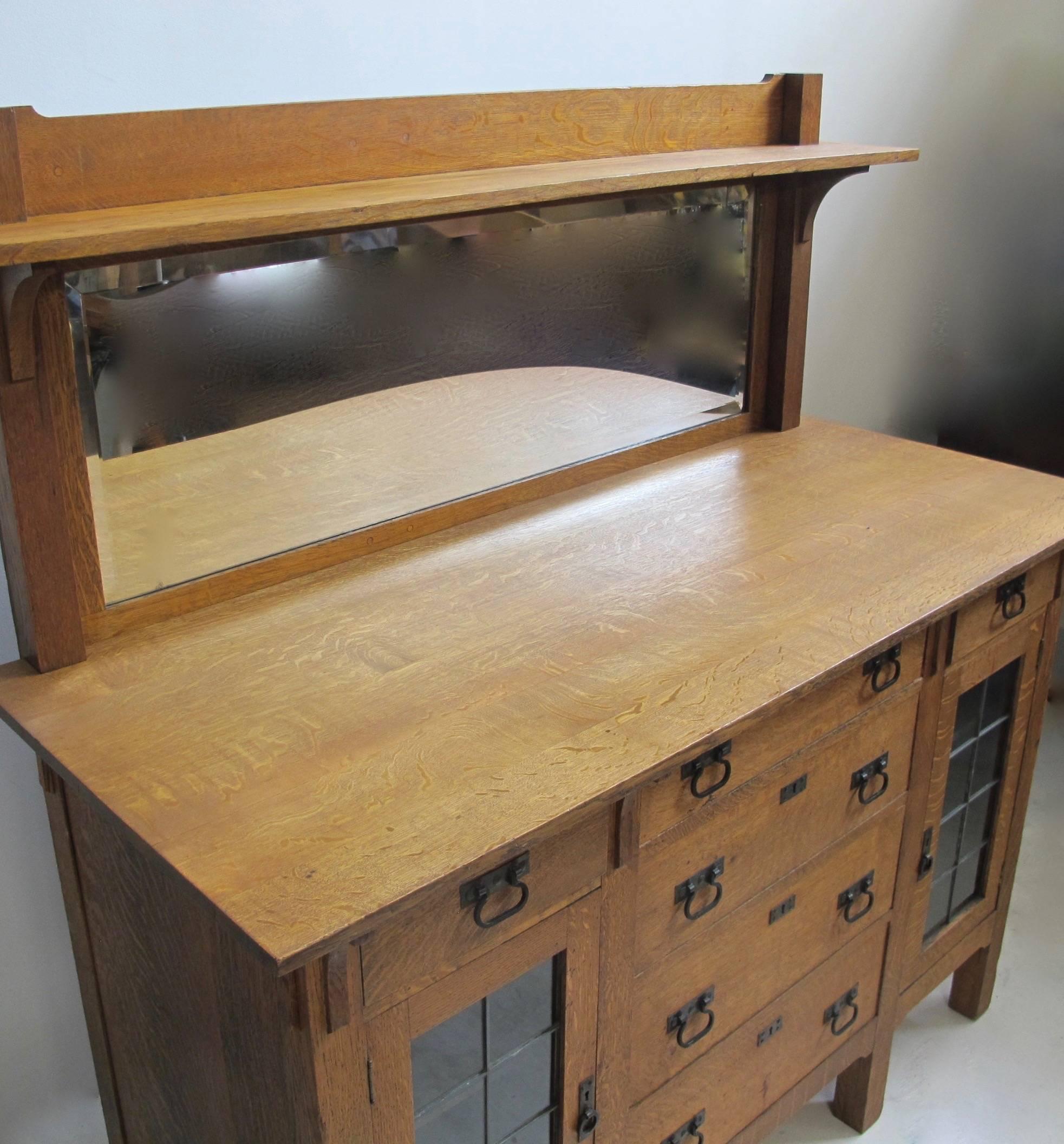 American Arts and Crafts Mission Oak Sideboard Buffet