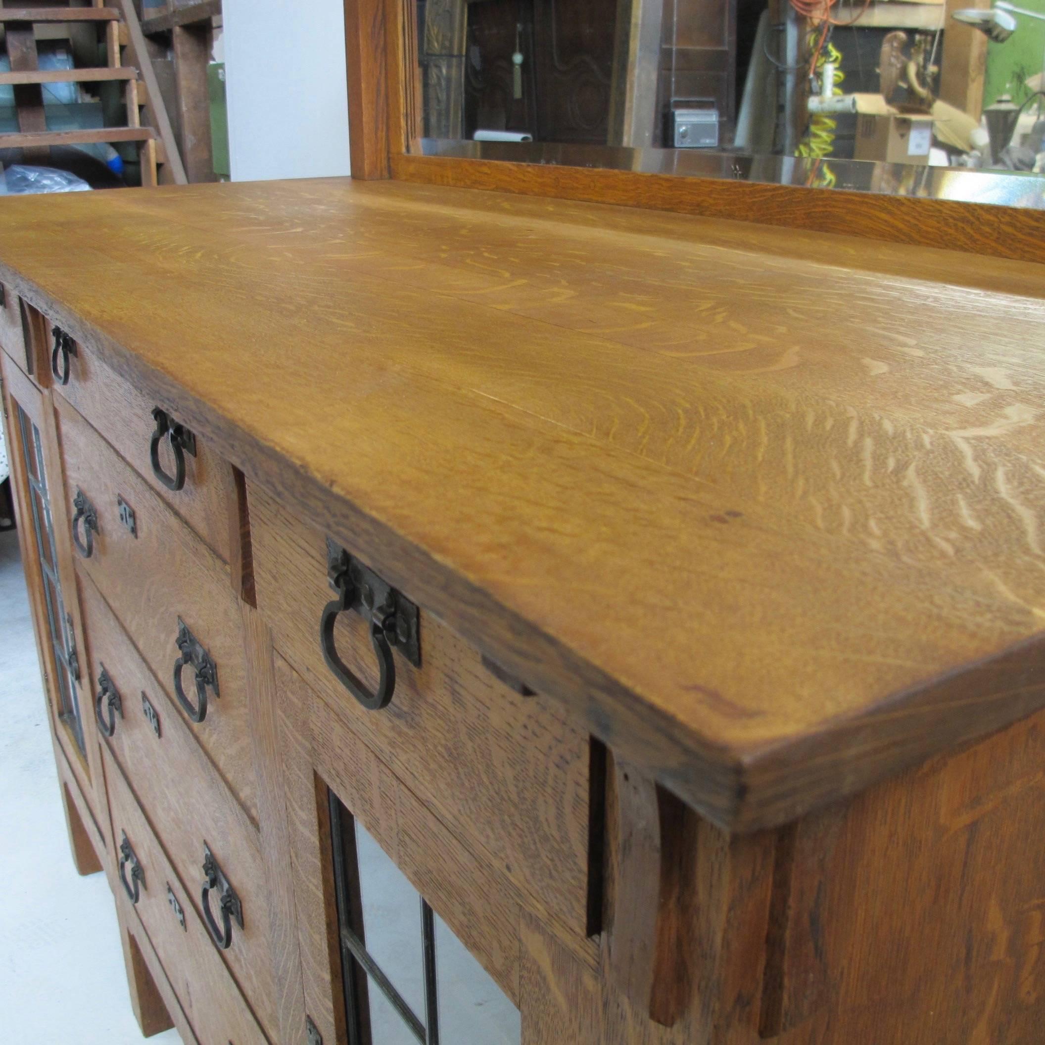 Arts and Crafts Mission Oak Sideboard Buffet In Excellent Condition In San Francisco, CA