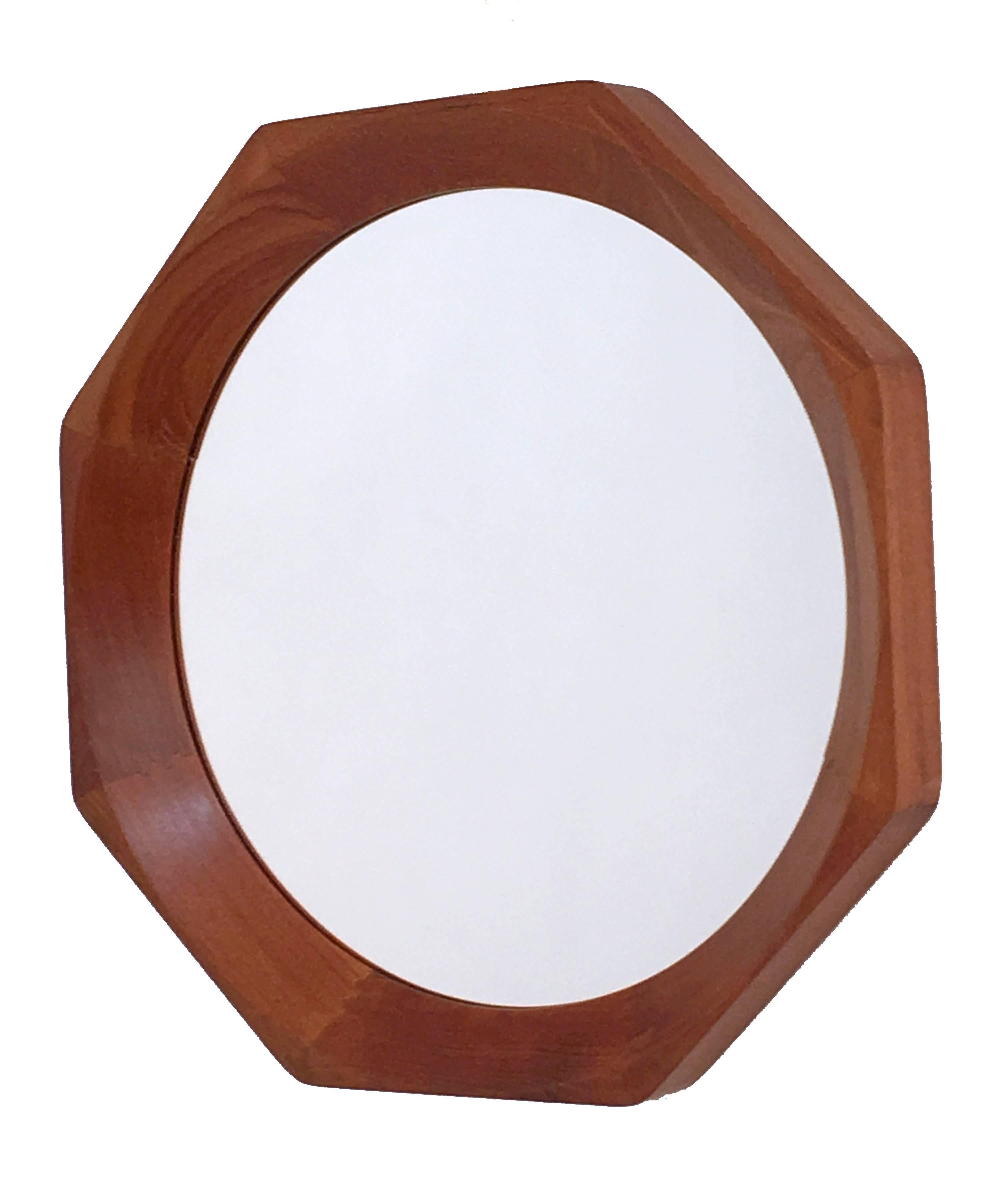Mid-Century Modern Mid-Century Octagonal Walnut Mirror BVK Denmark 