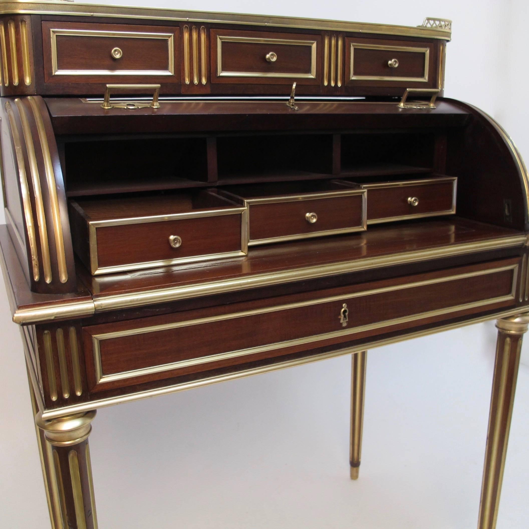 French Directoire Style Cylinder Desk c1880 3