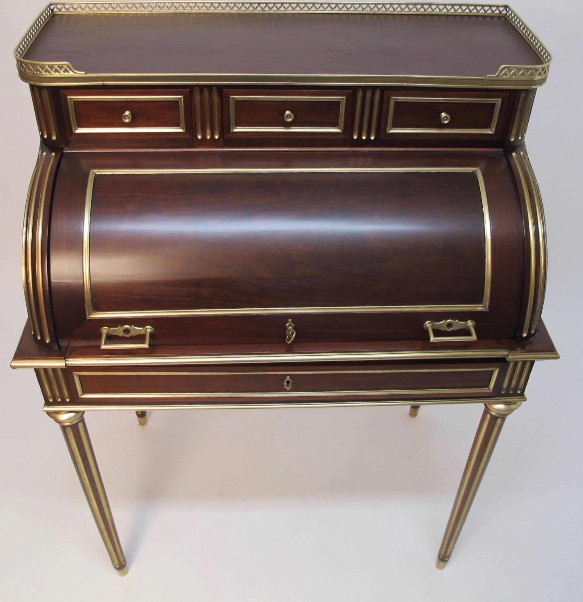 19th Century French Directoire Style Cylinder Desk c1880