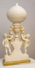 Italian Marble and Alabaster Carved Lamp