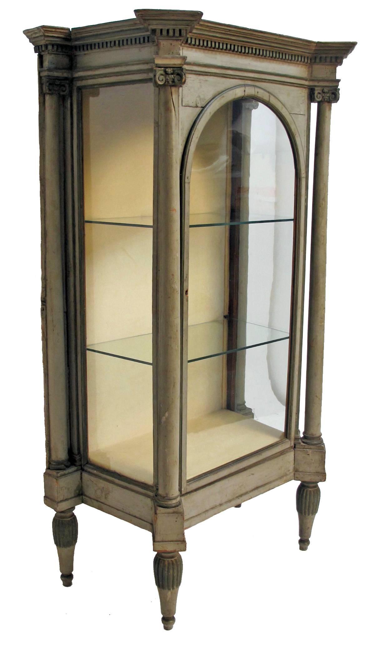 Glazed Painted Neoclassical Display Case Swedish