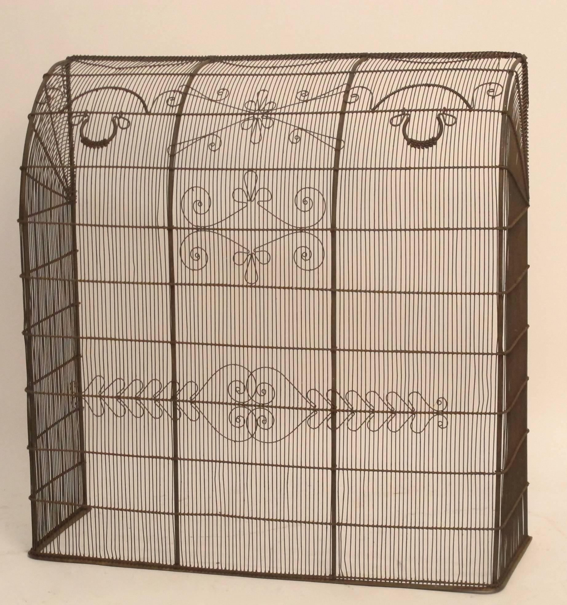 19th Century American Wire Fireplace Screen In Excellent Condition In San Francisco, CA
