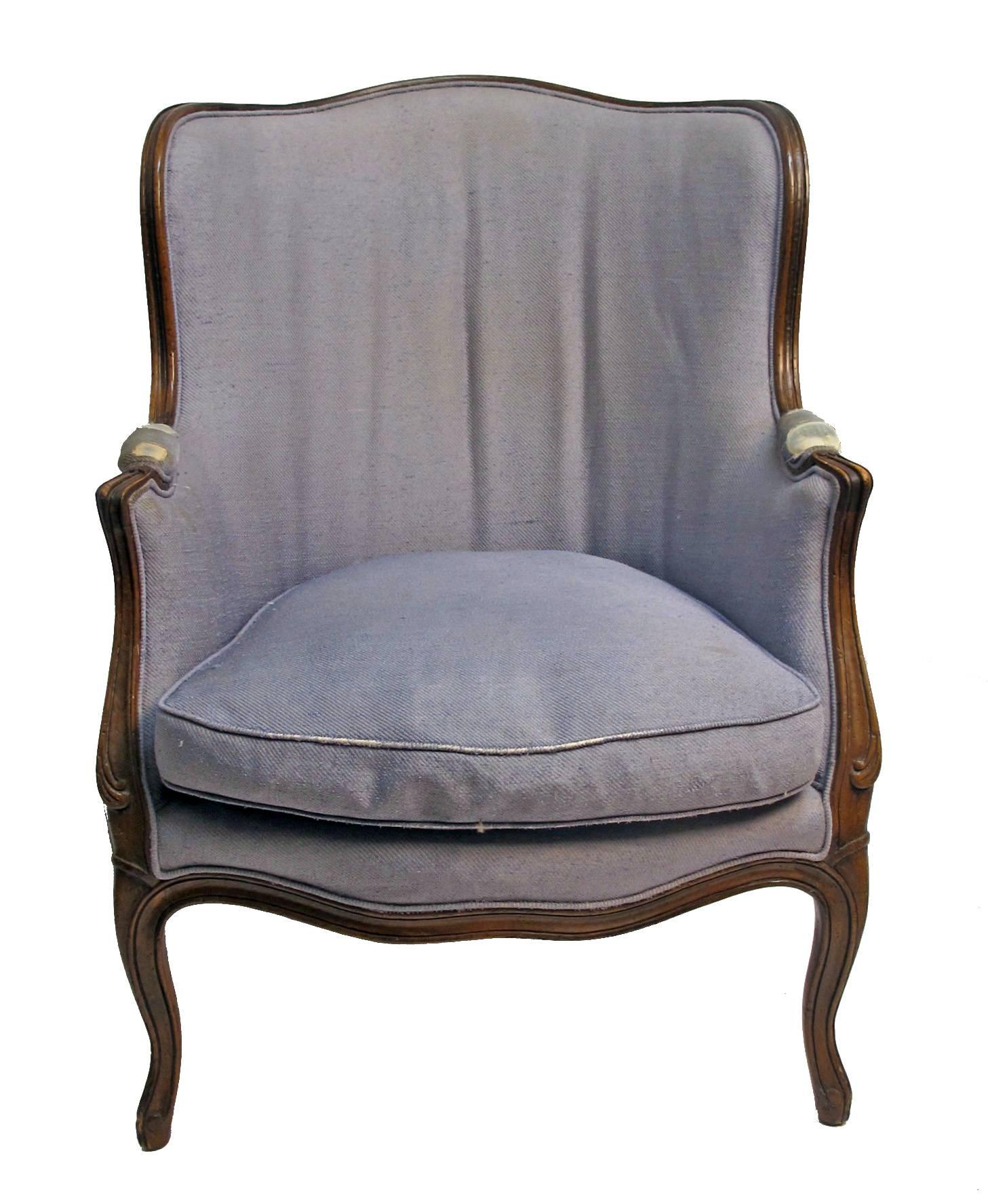 Carved French Bergere Style Chair