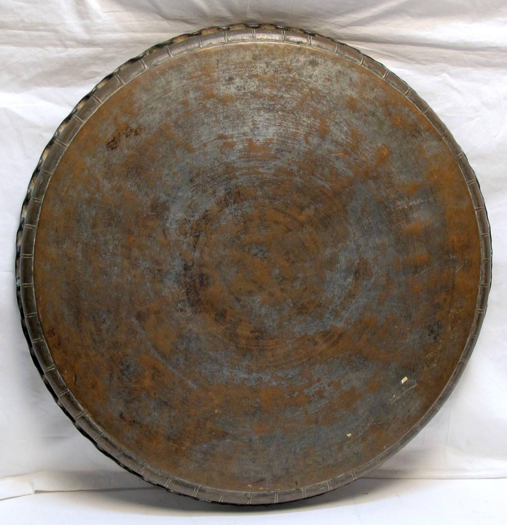 19th Century Middle Eastern Copper Tray 1