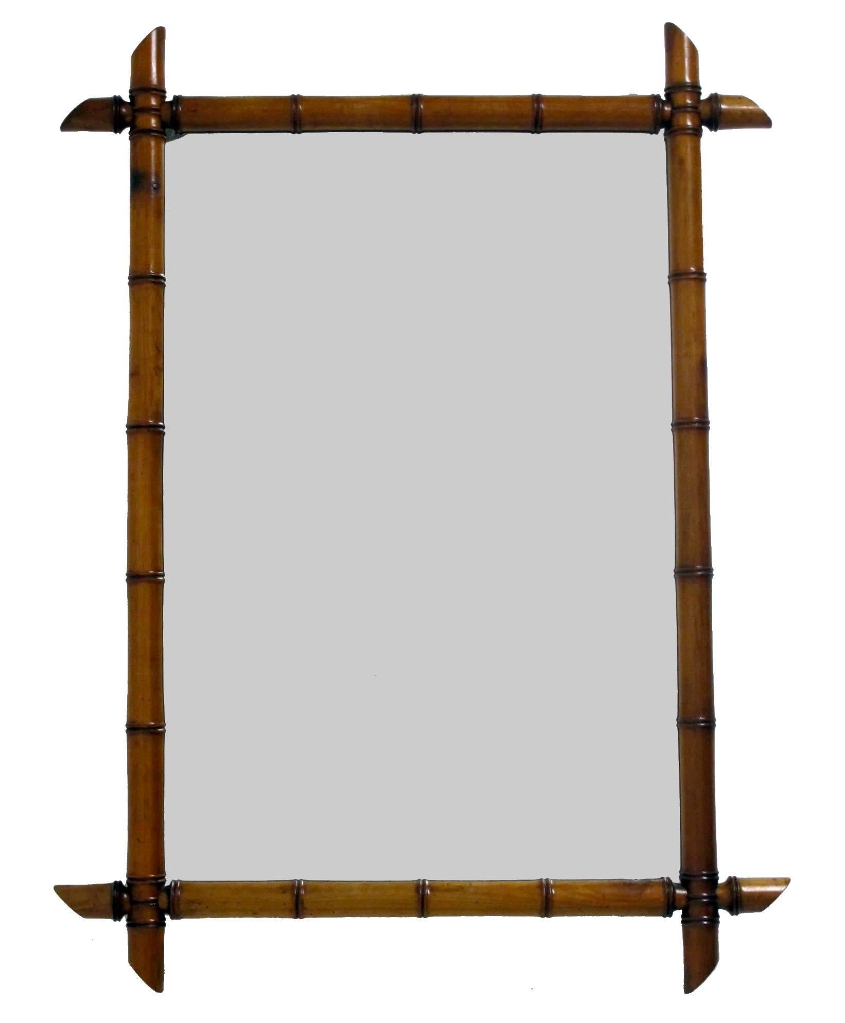 French Louis Philippe Faux Bamboo Mirror 1