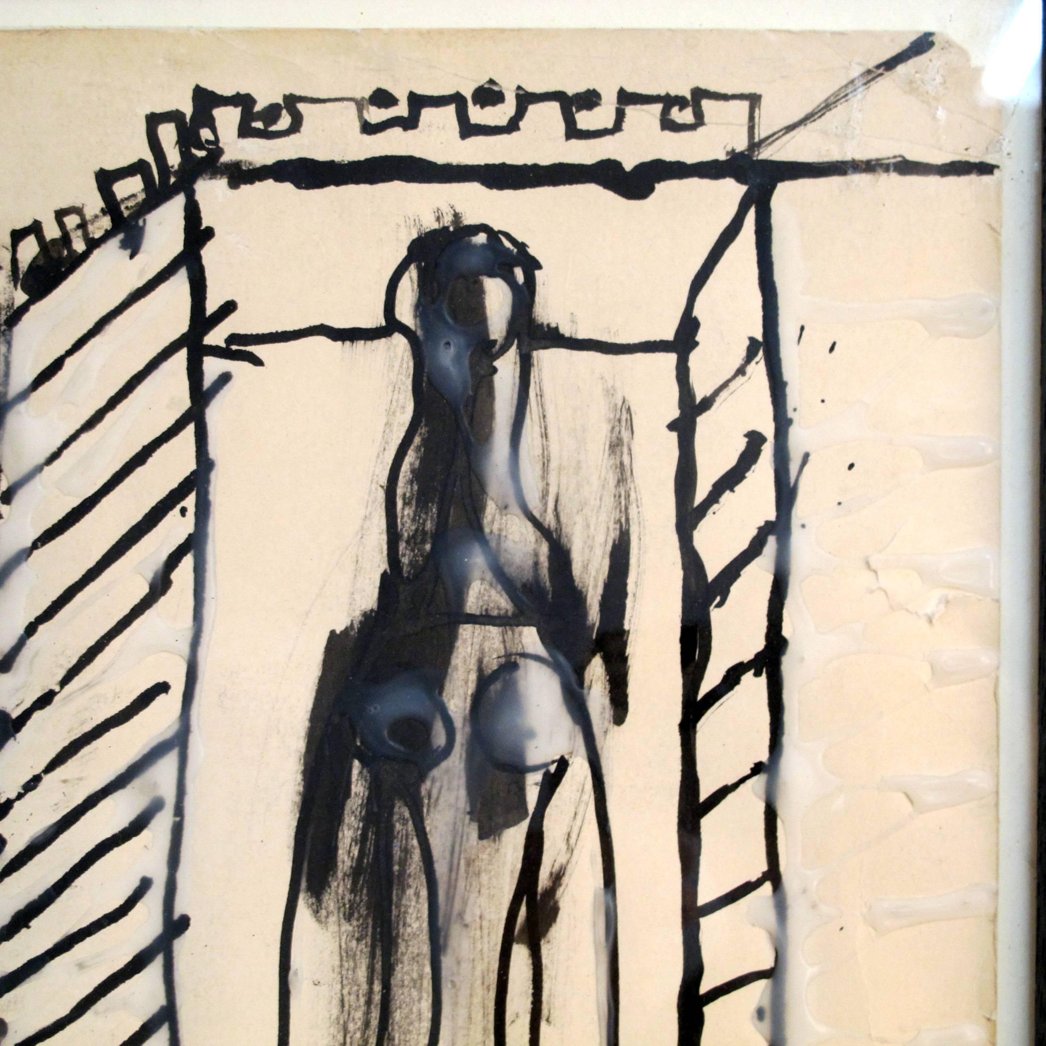 Mid-Century Modern Mid-Century Abstract Figural Drawing by Robert Gilbert