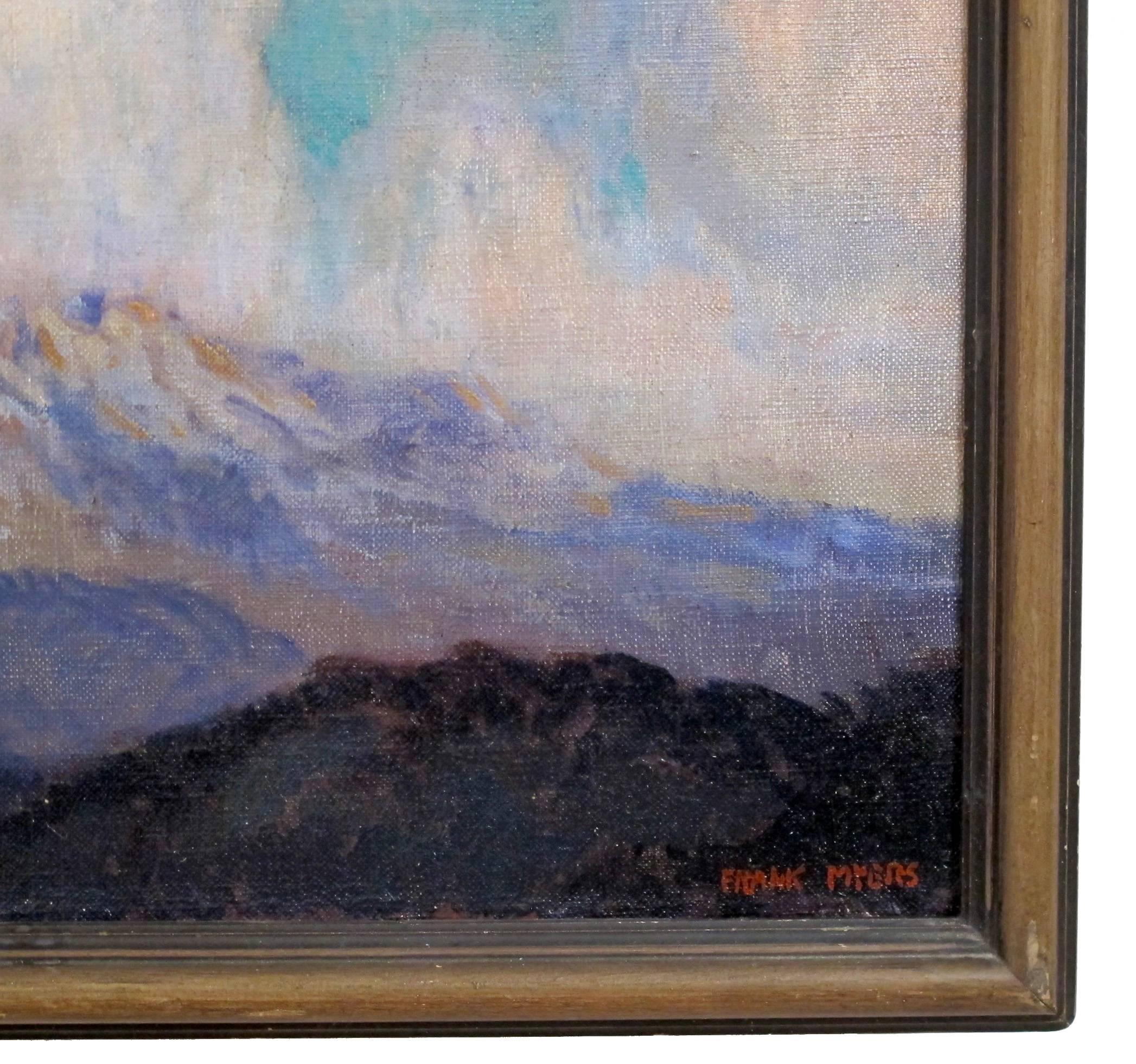 American Mountain Landscape Painting by Frank Myers For Sale