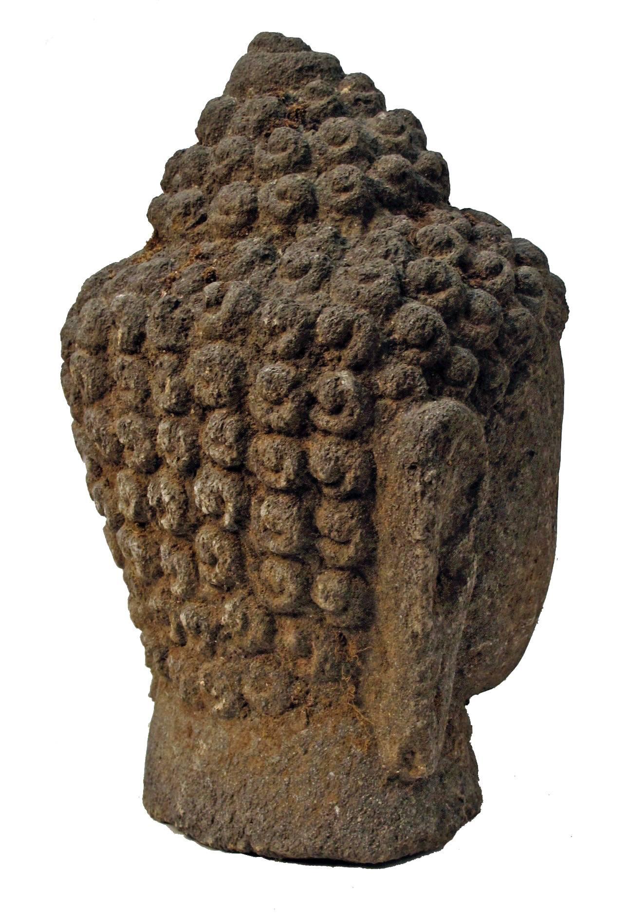 large stone buddha head