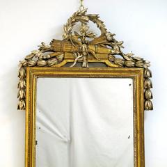 French 18th Century Louis XV White Gold Gilt Mirror
