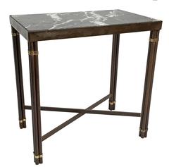 Modern Iron Frame with Nero Marquina Black Marble Top Garden Table