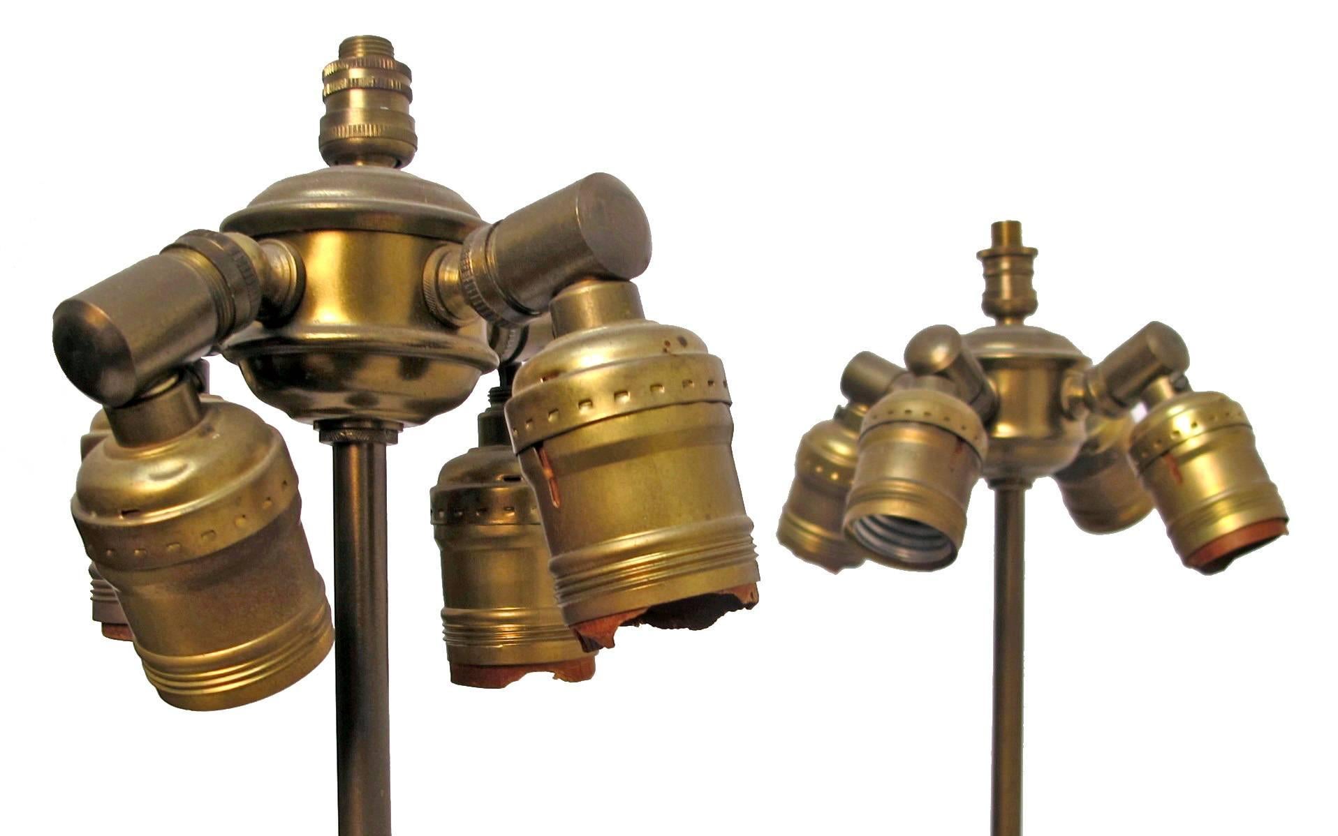 19th Century Thai Deity Gilt Bronze Figural Lamps 5
